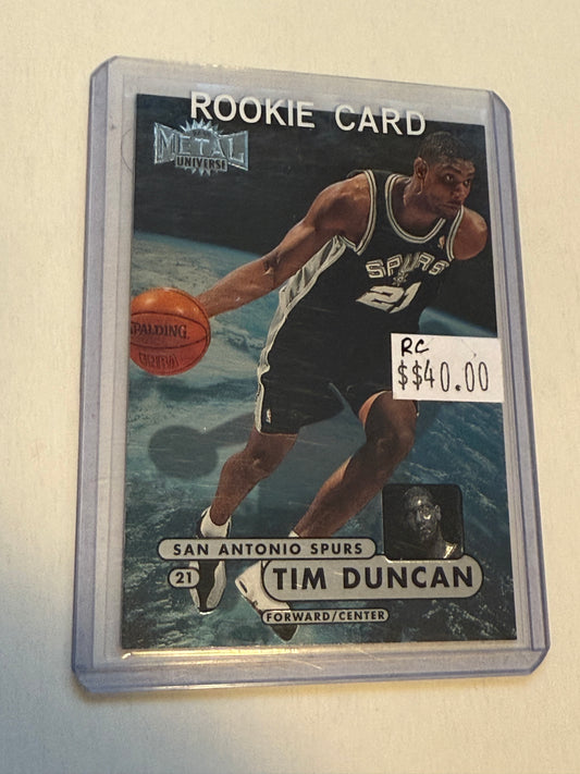 Tim Duncan rookie Fleer Metal card 1997