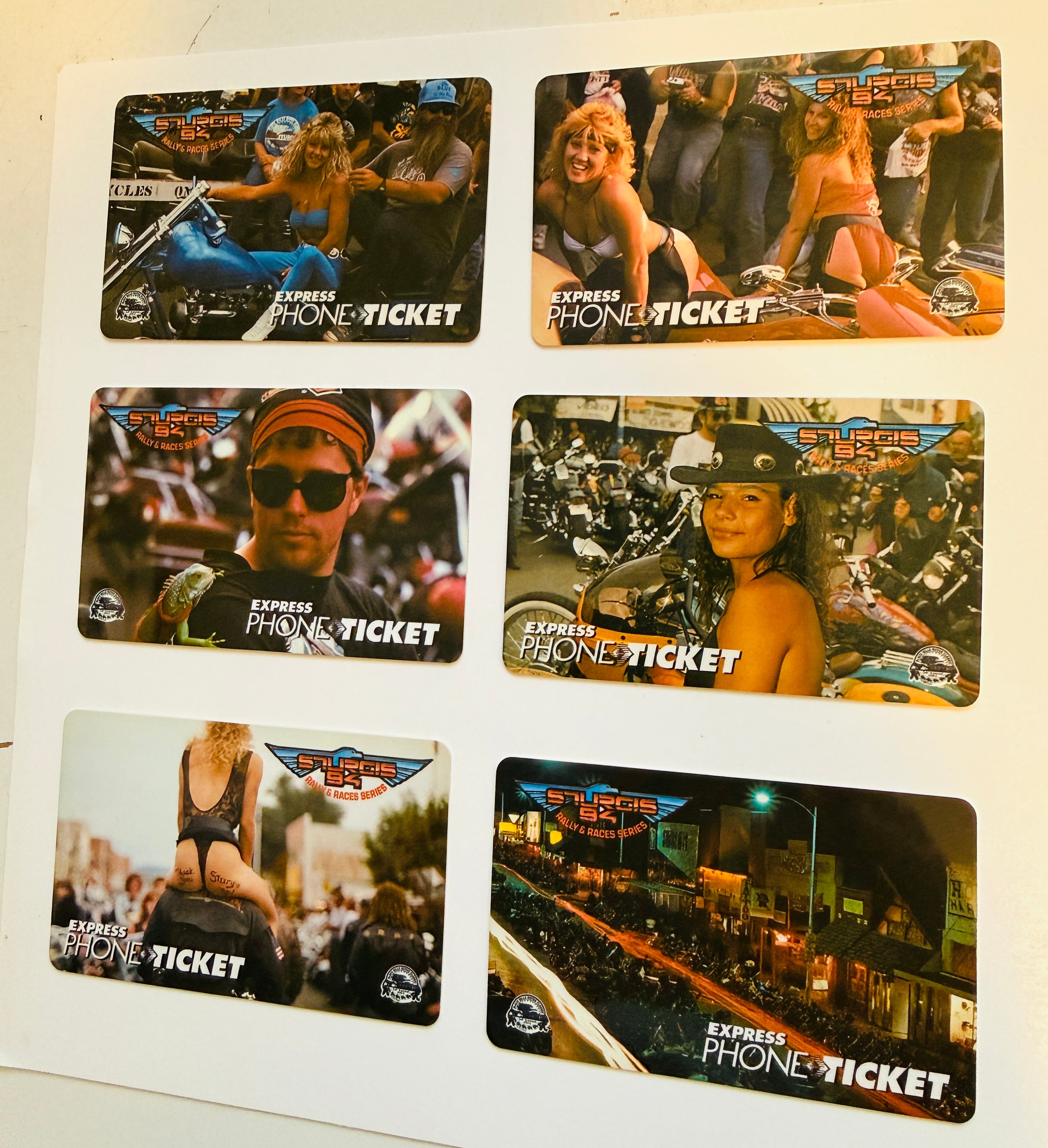 Sturgis motorcycle rally vintage phone card set 1994