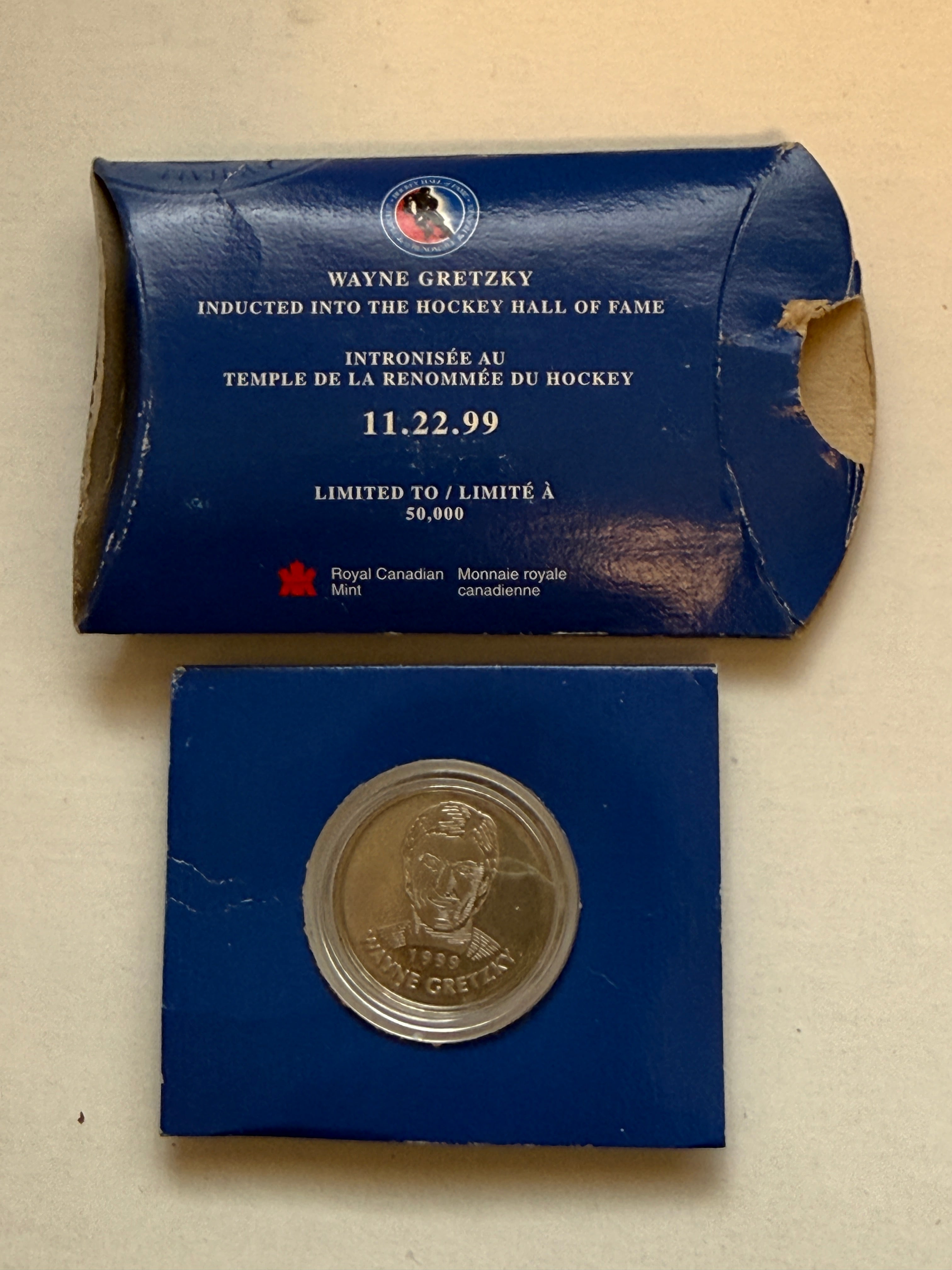Wayne Gretzky limited issued hockey hall of fame induction coin