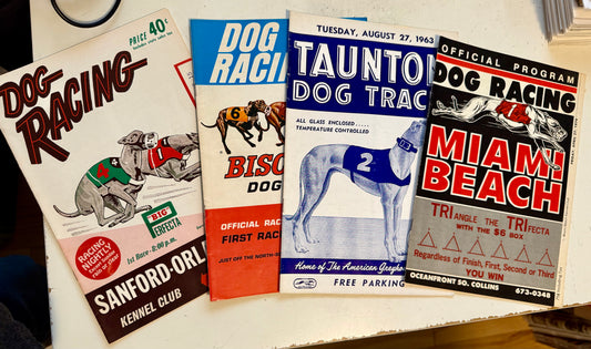 Dog racing 4 vintage programs 1960s and 1970s lot deal