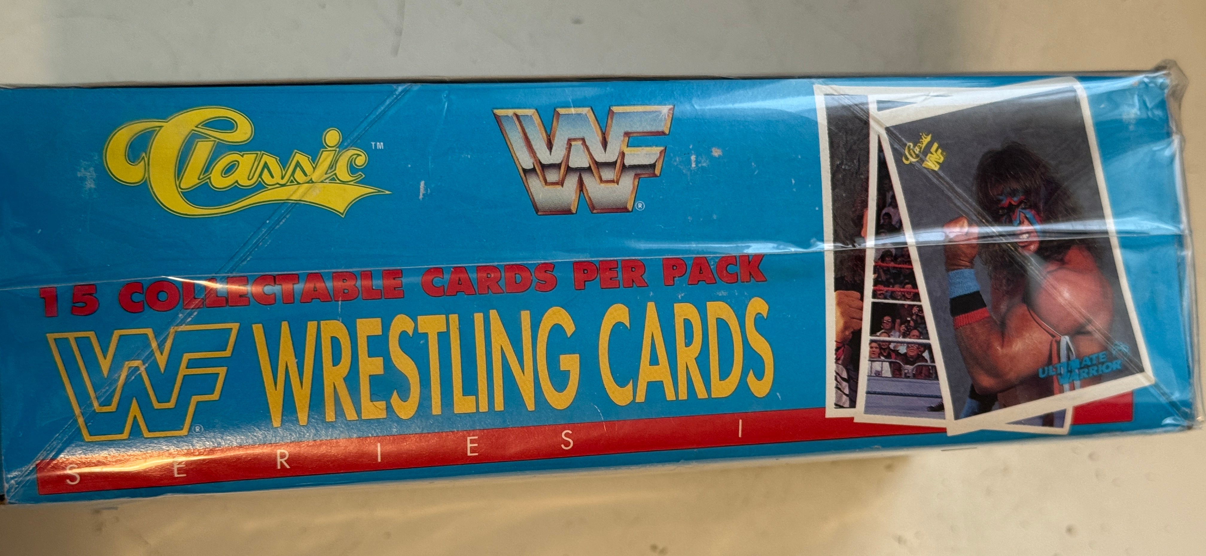 Wrestling Classic rare full box , sealed photo card packs box 1990