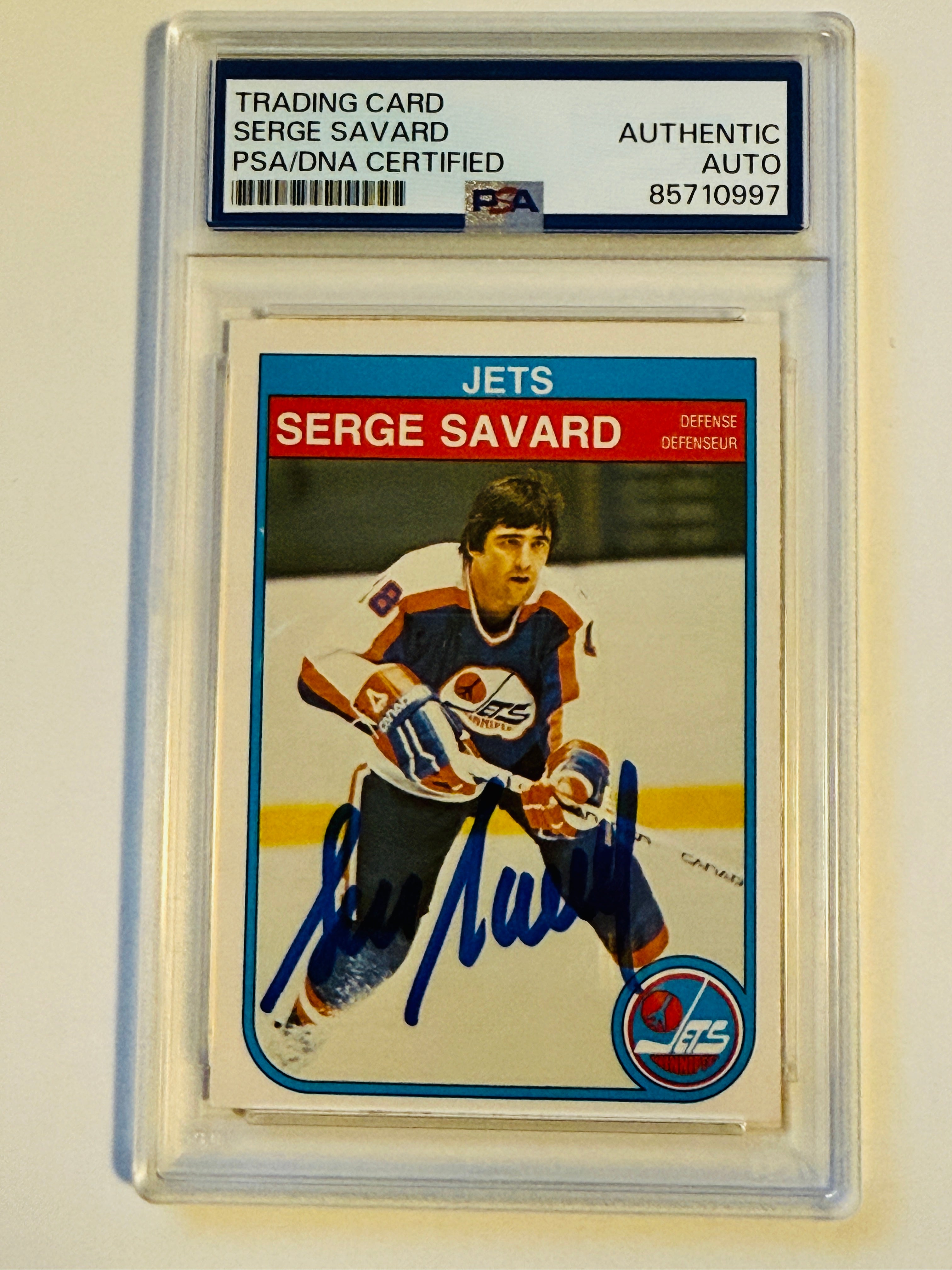 Serge Savard autograph in person hockey card certified by PSA/DNA