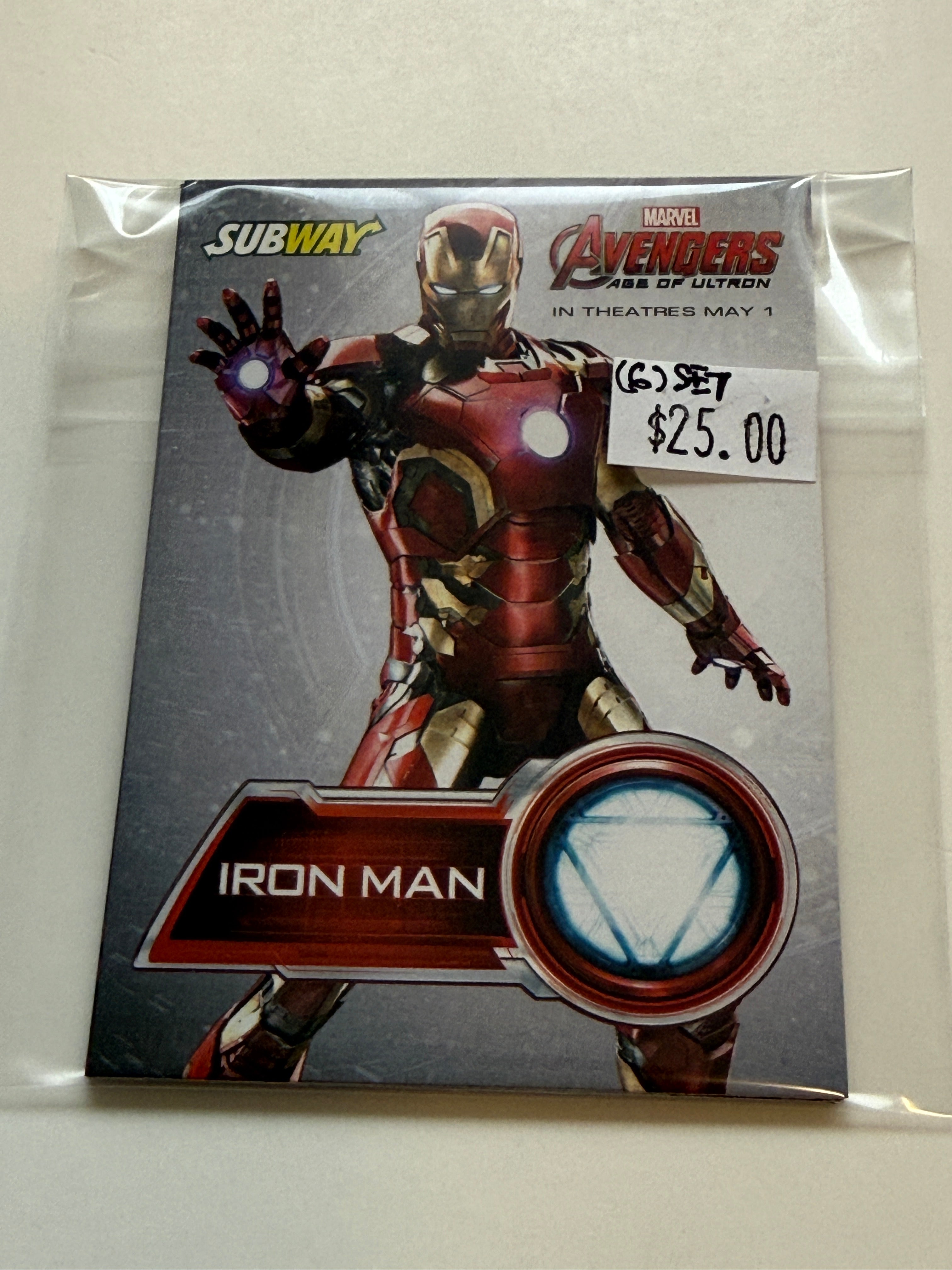 Avengers subway sandwich limited issued 6 cards set - Only in Canada 2015
