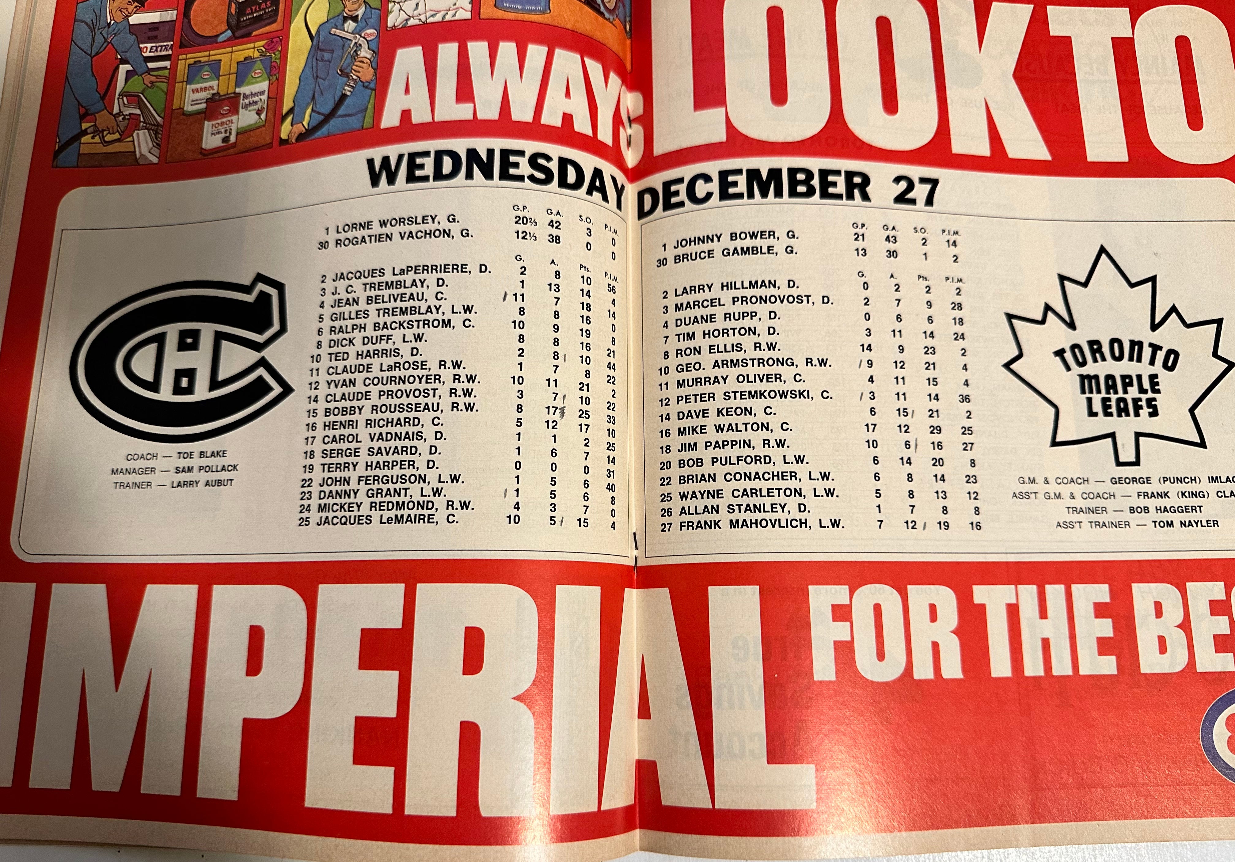 Maple Leafs Gardens Program December 27, 1967-68