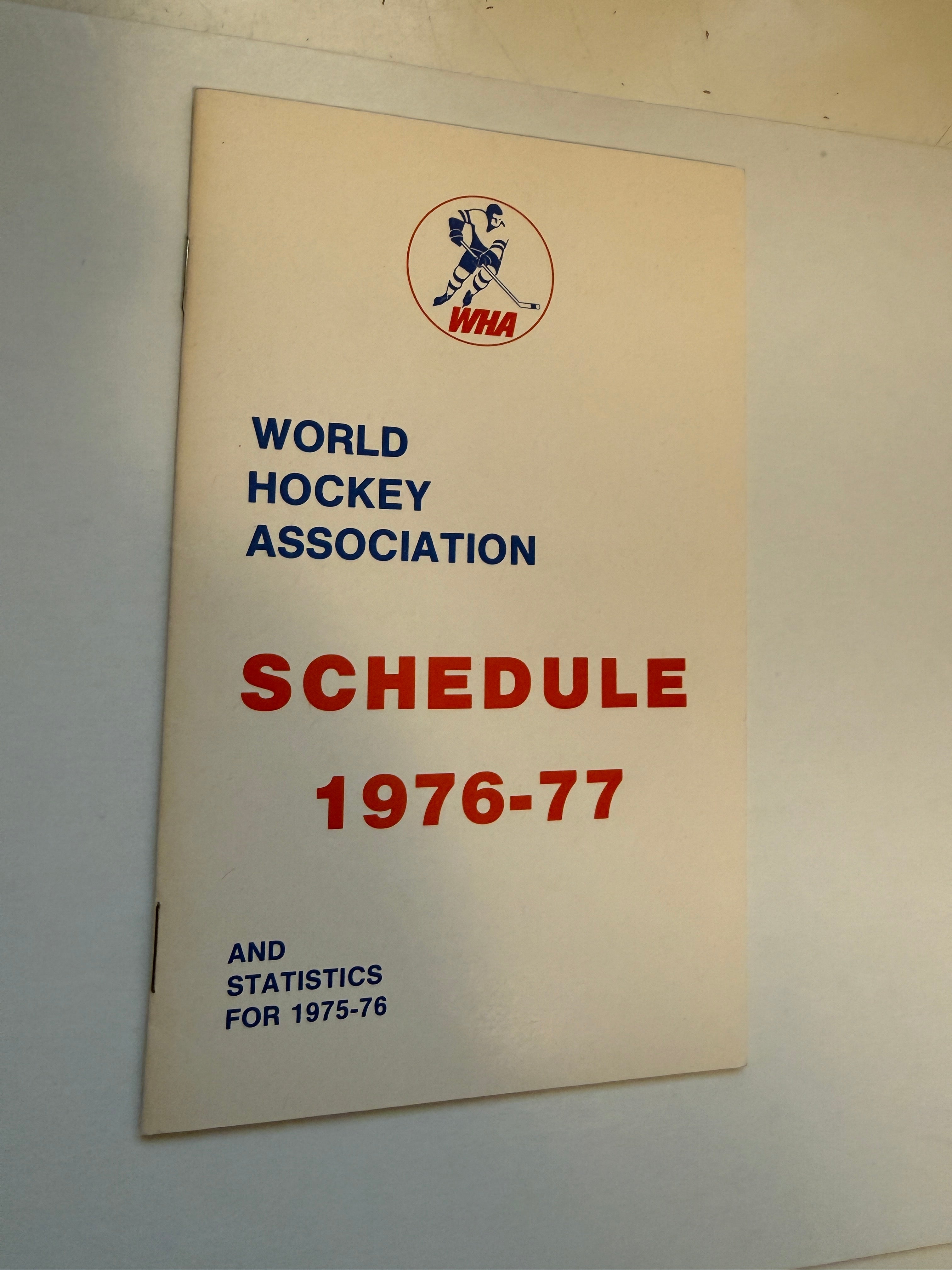 1976-77 WHA hockey rare stats booklet
