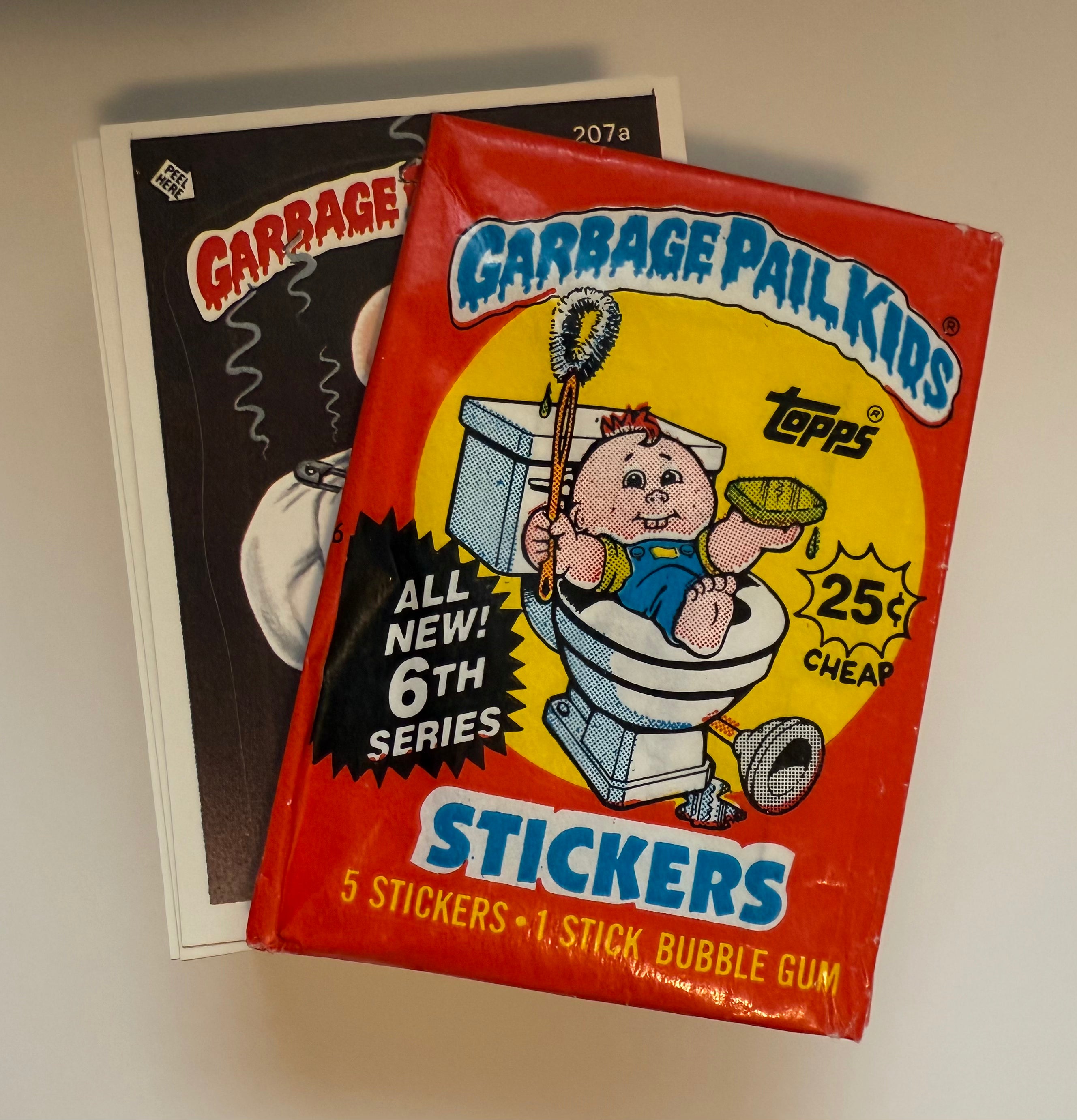 Garbage Pail kids series 6 complete stickers set with wrapper 1985