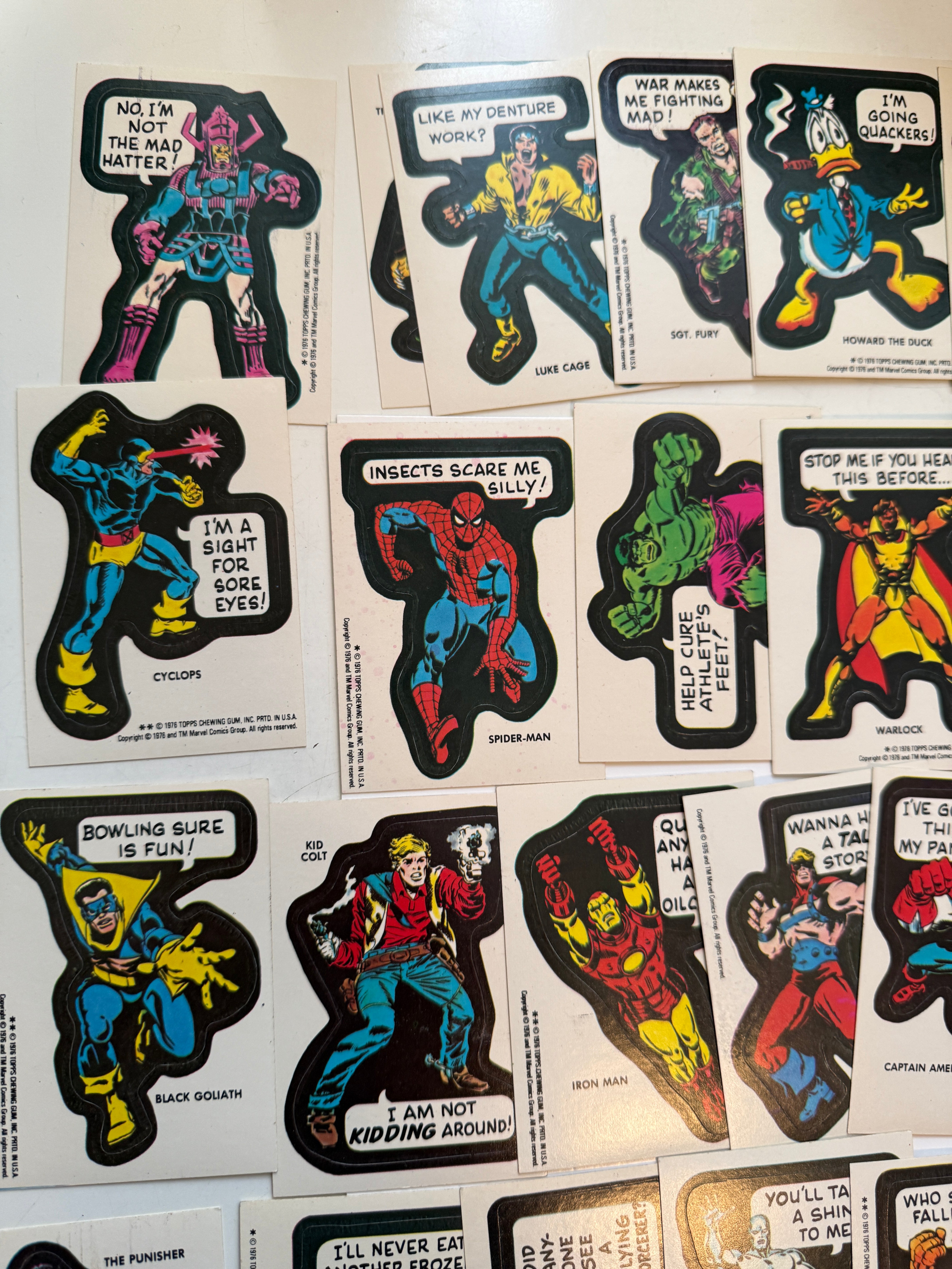 Marvel stickers cards set and puzzle set high grade condition 1976