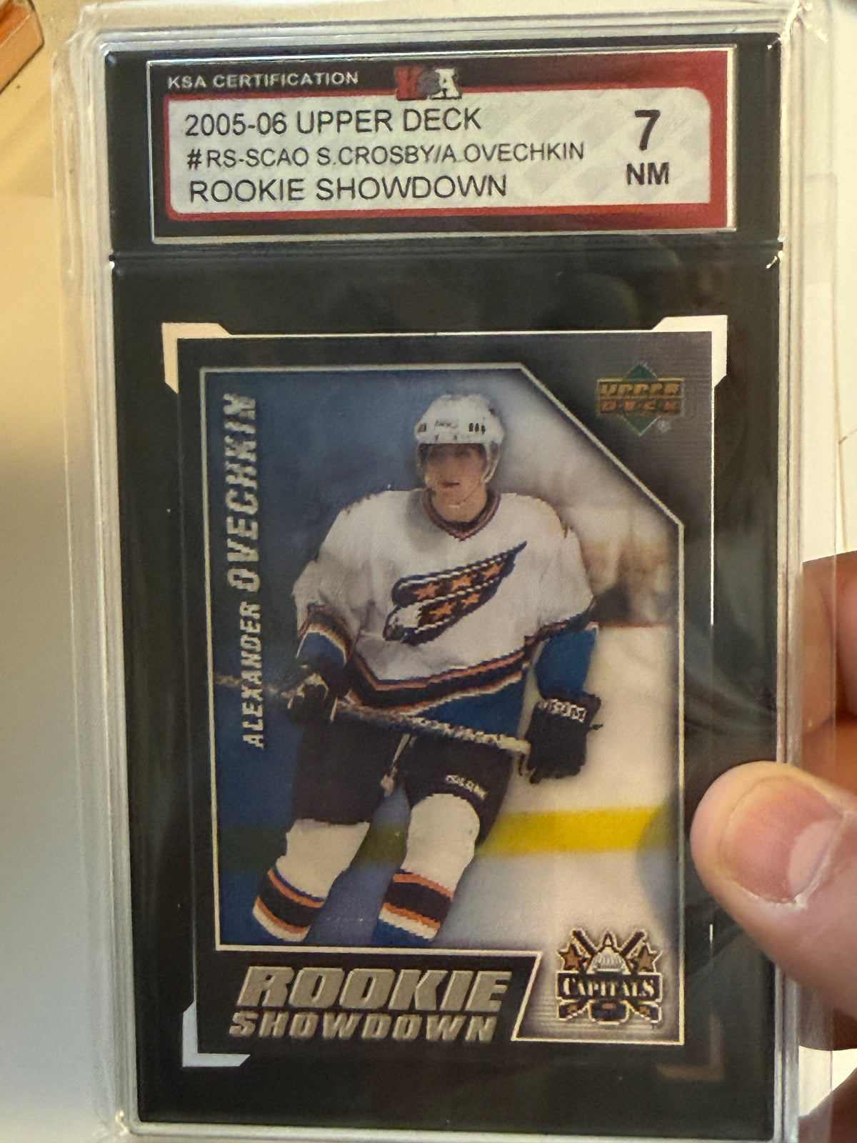 Sidney Crosby/Alexander Ovechkin, Upper Deck, rookies showdown lenticular graded hockey card 2005