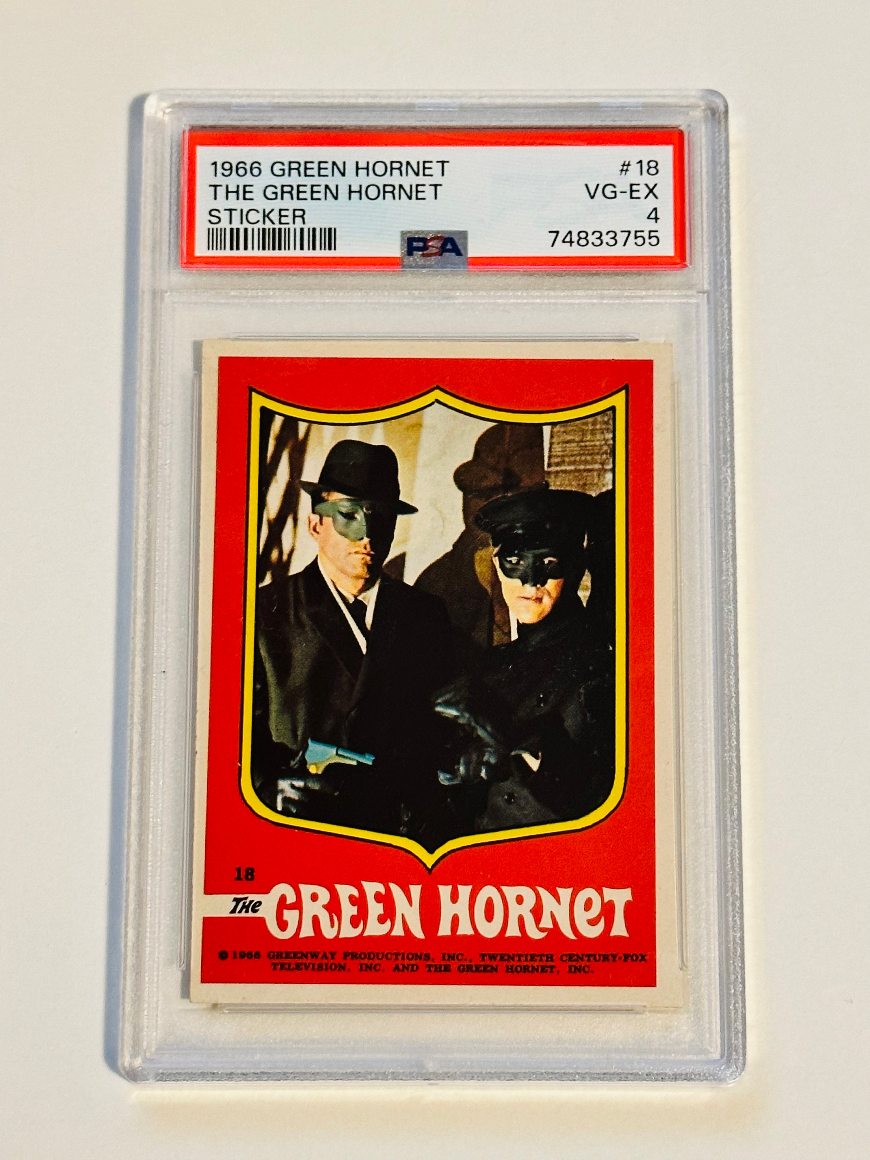 Green Hornet and Bruce Lee rare graded PSA 4 sticker 1966