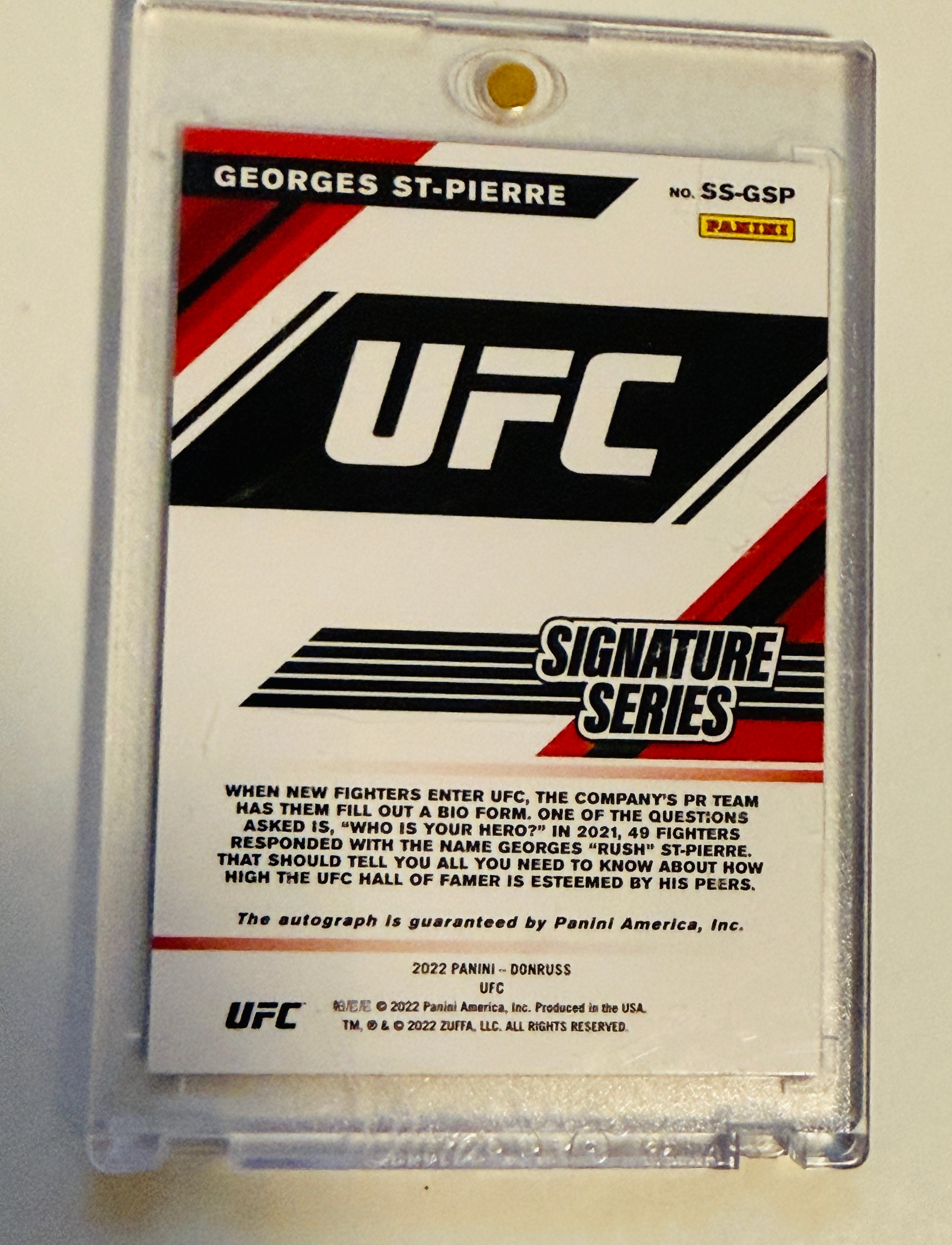 UFC legend Georges St.-Pierre rare autograph insert card