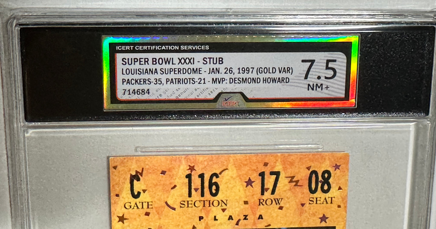 Super Bowl XXXI high grade ticket 1997