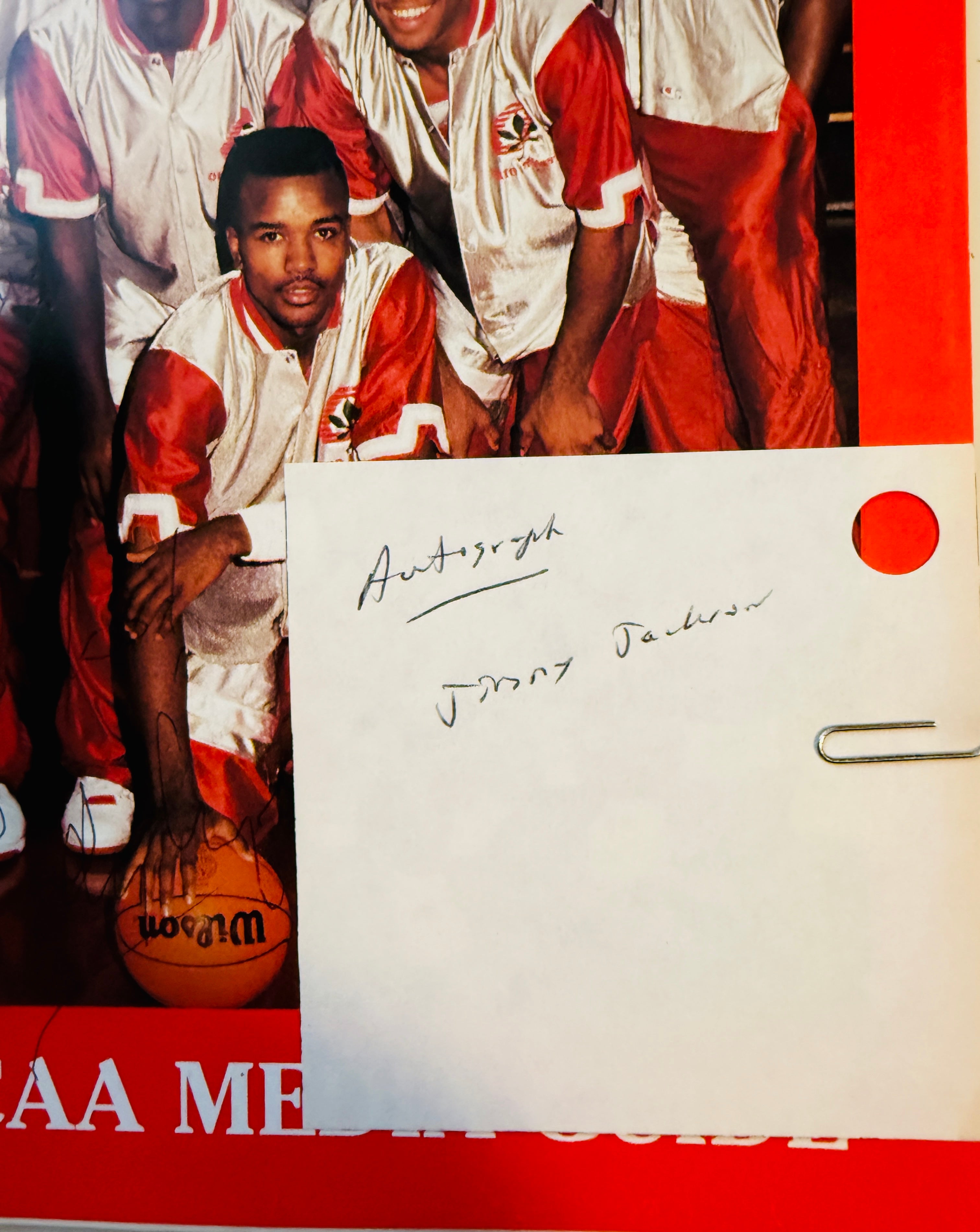 Ohio State NCAA media guide signed by Jimmy Jackson 1991