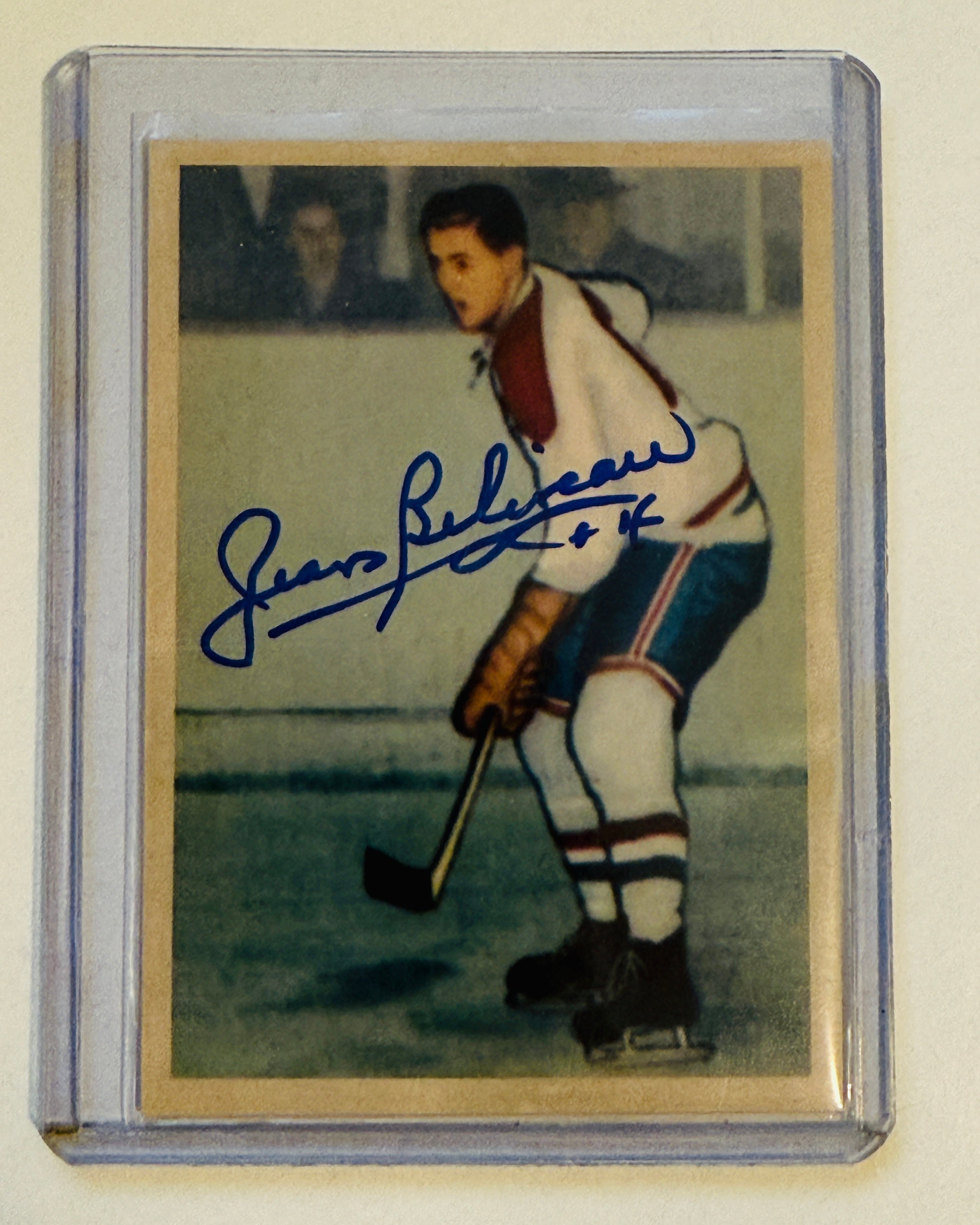 Jean Beliveau Montréal Canadiens hockey legends rare, rookie, retro numbered autograph card 2/25