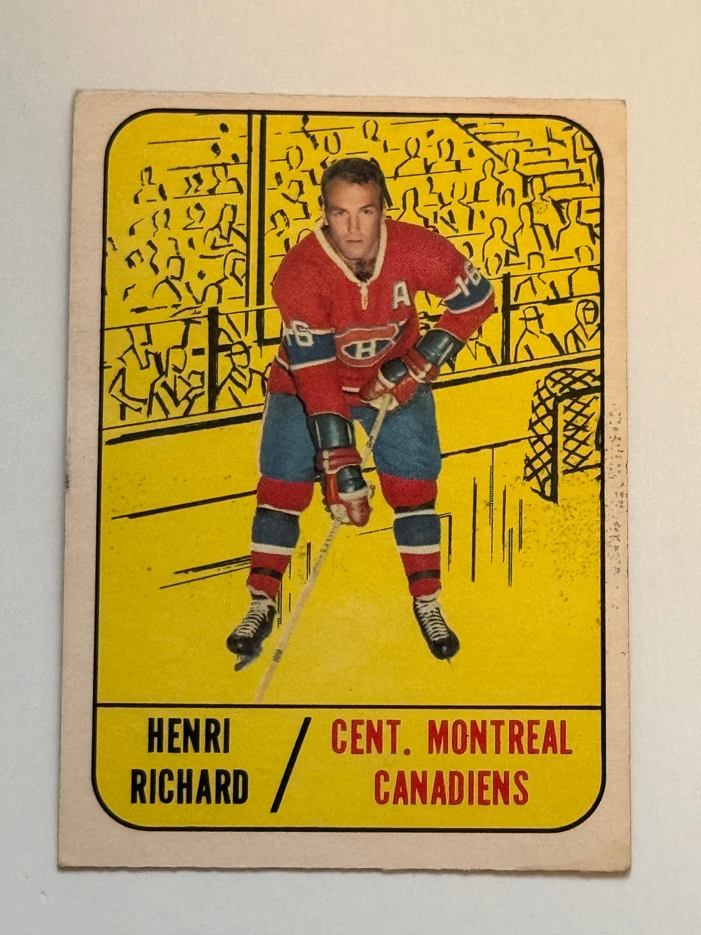 Henri Richard opc hockey rare vintage card 1967-68