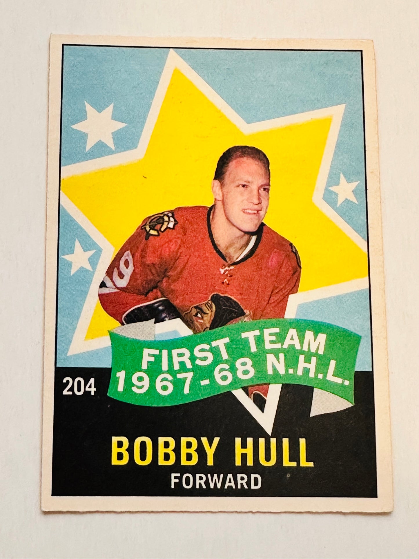 Bobby Hull Opc first team all-star hockey card 1968-69