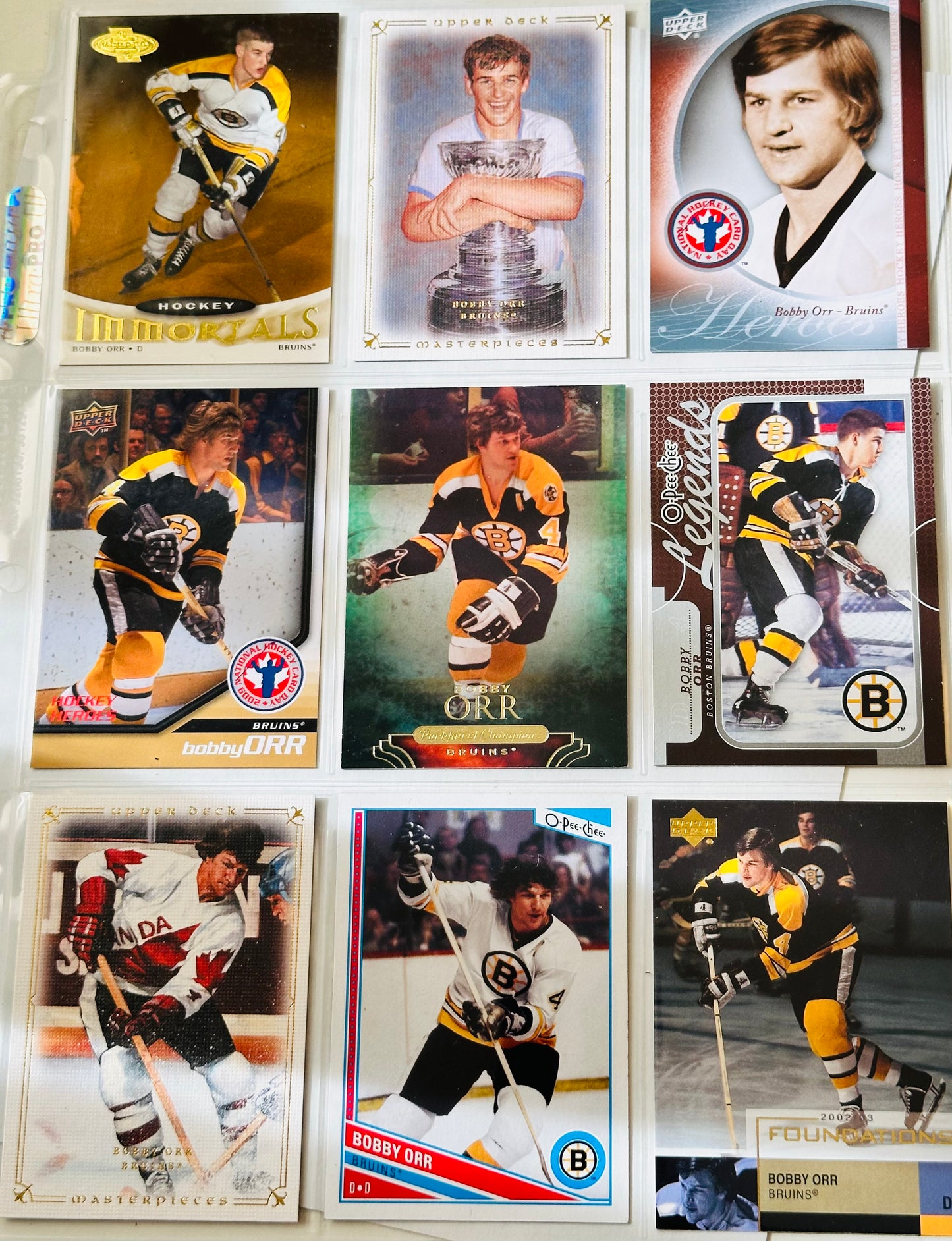 Bobby Orr 9 vintage hockey cards lot deal