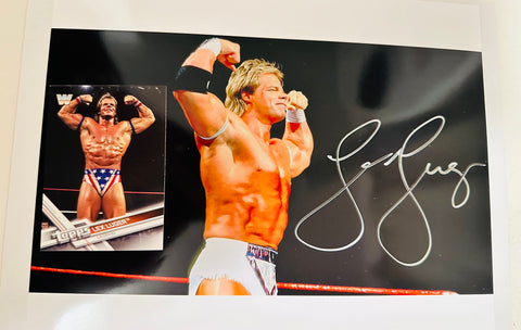 Wrestling Legend Lex Luger autographed 8x10 photo with card sold with COA