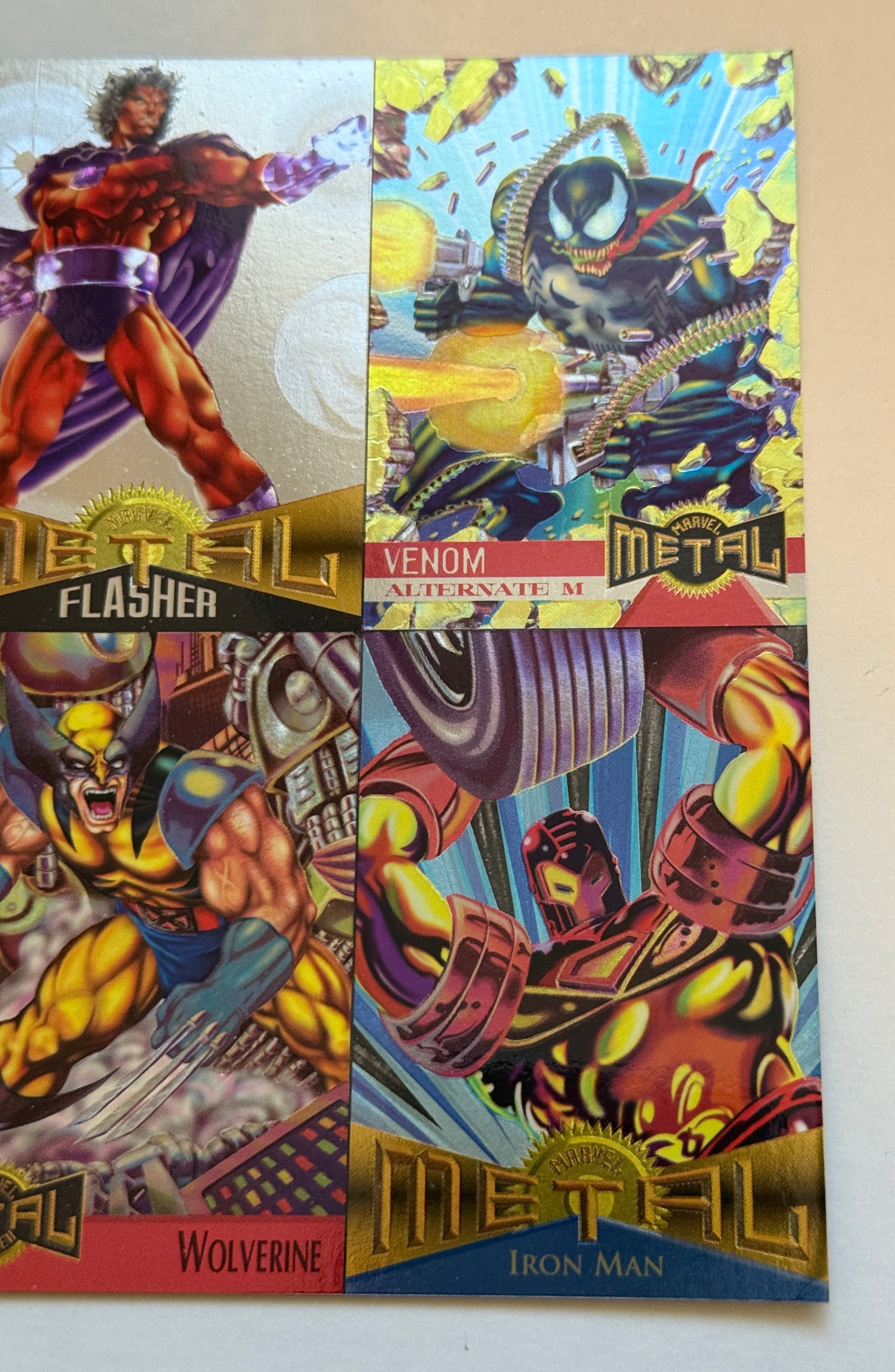 Marvel metal vintage Uncut Card Sheets 1995