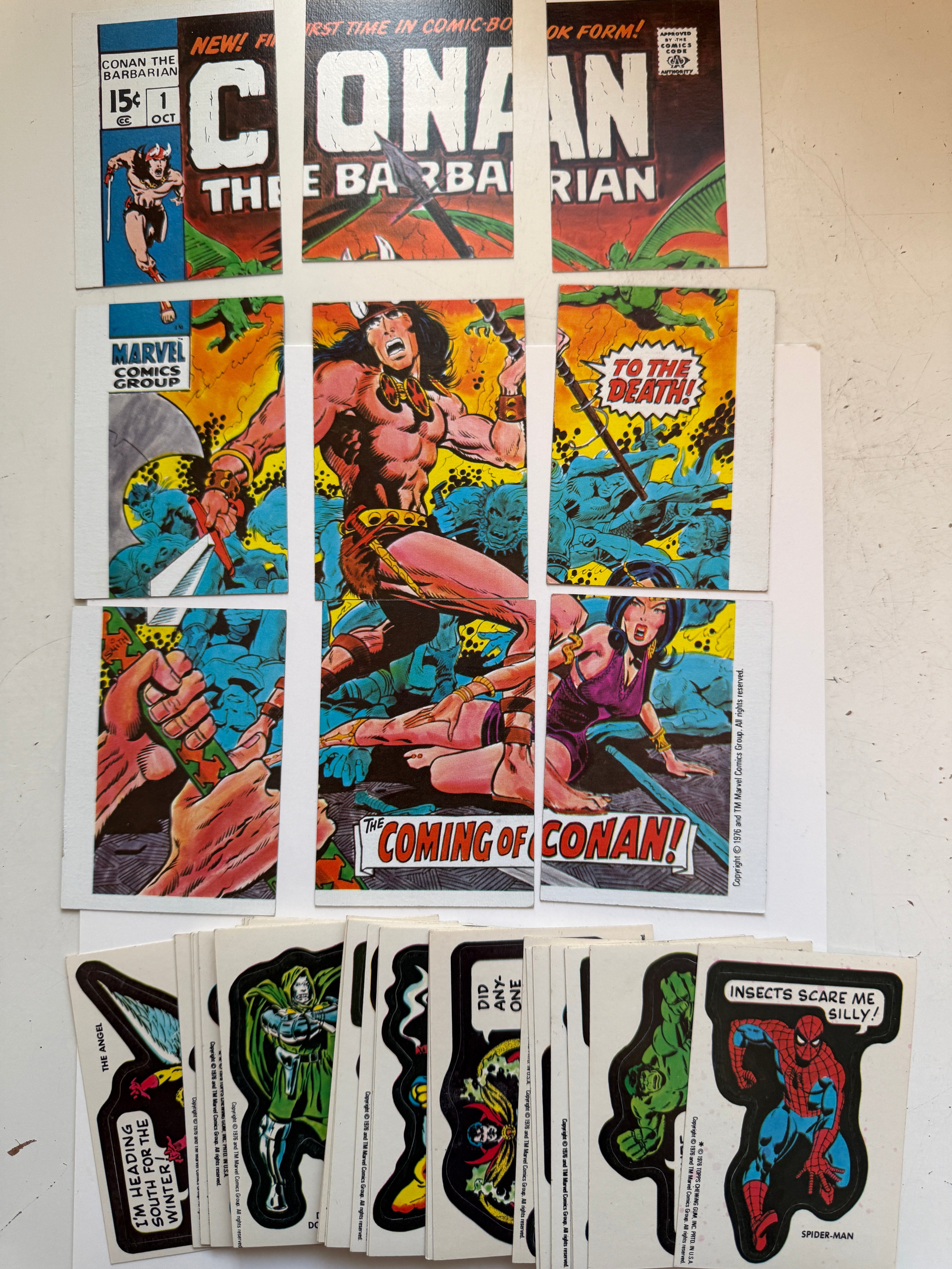 Marvel stickers cards set and puzzle set high grade condition 1976