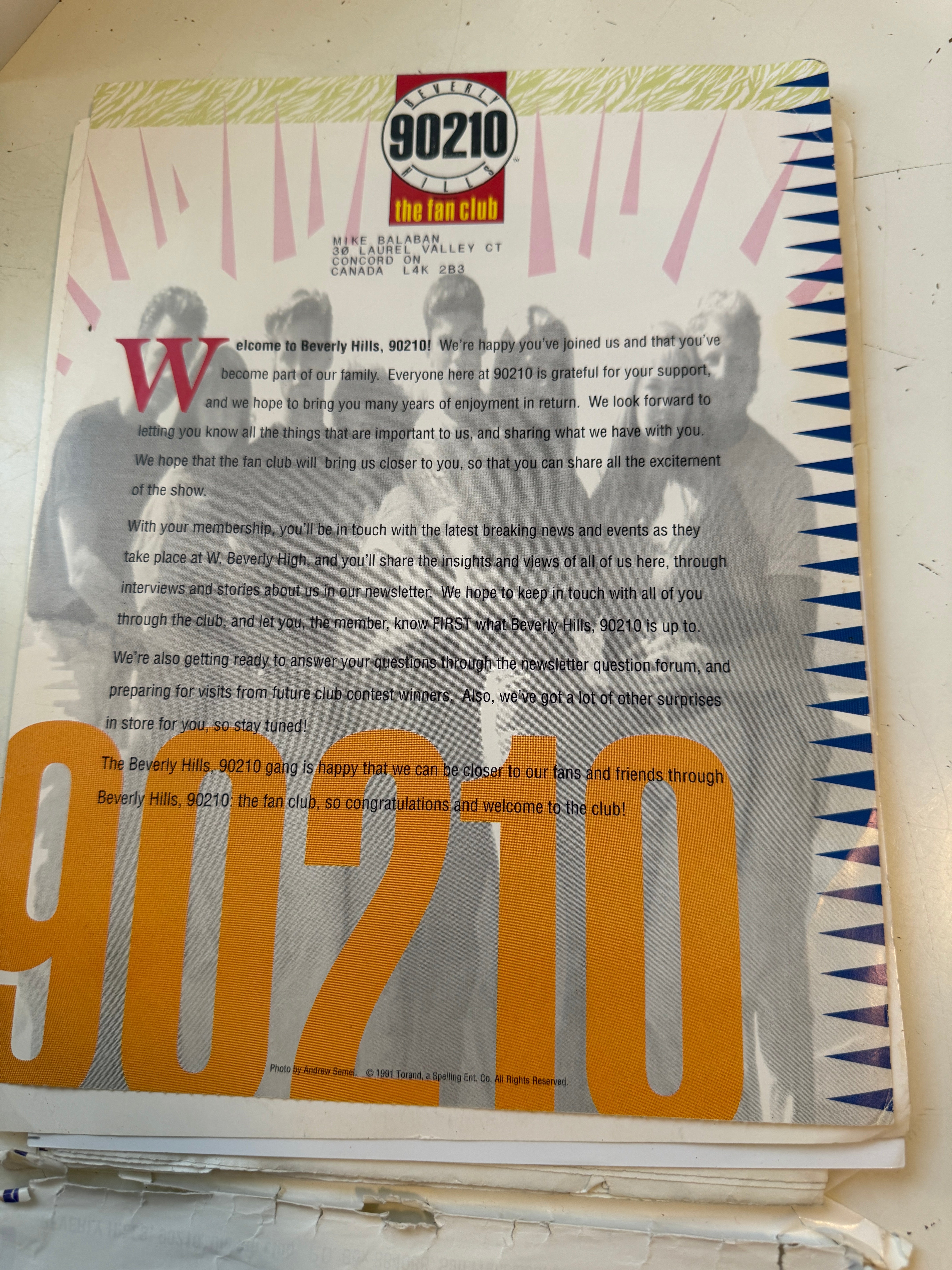 Beverly Hills 90210 TV show rare Press Kit  with photos