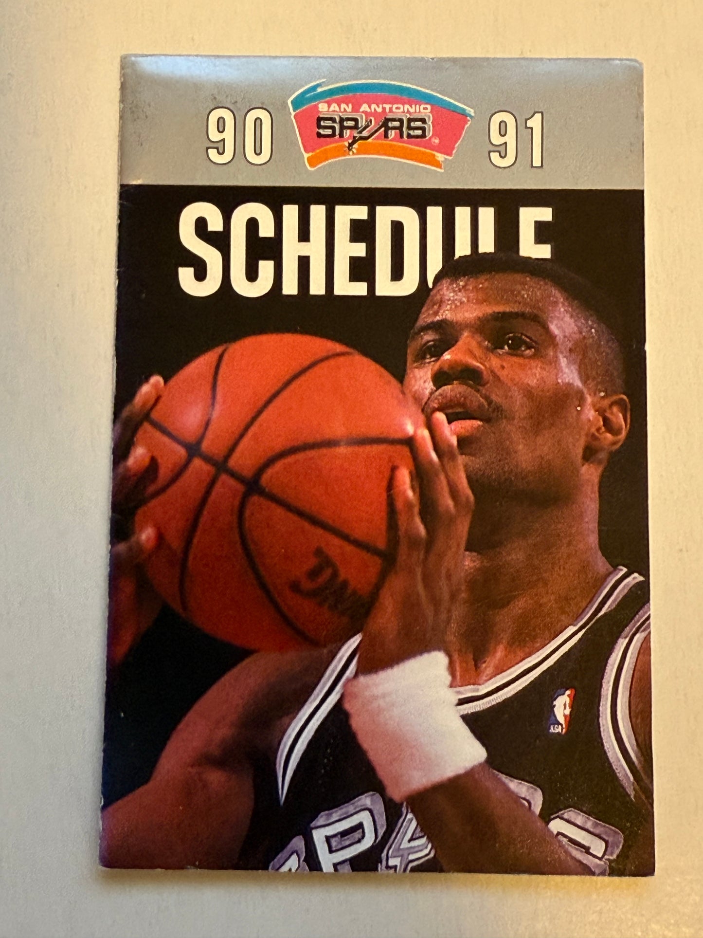 San Antonio Spurs David Robinson, basketball pocket schedule 1990