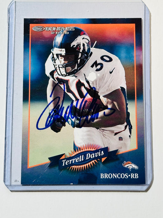 Terrell Davis rare autograph football card sold with COA