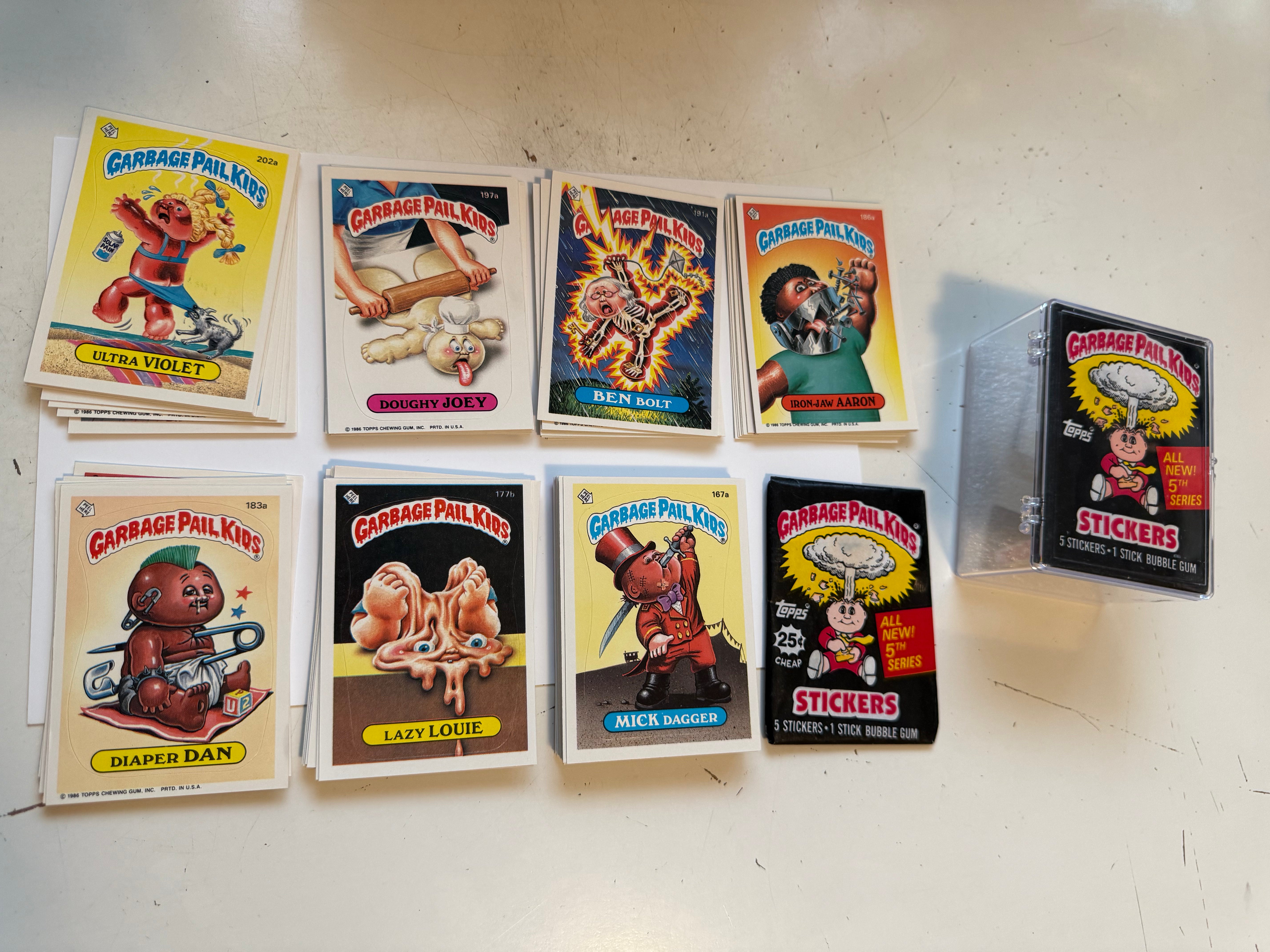 Garbage pail kids mint condition stickers set with wrapper series 5, 1985