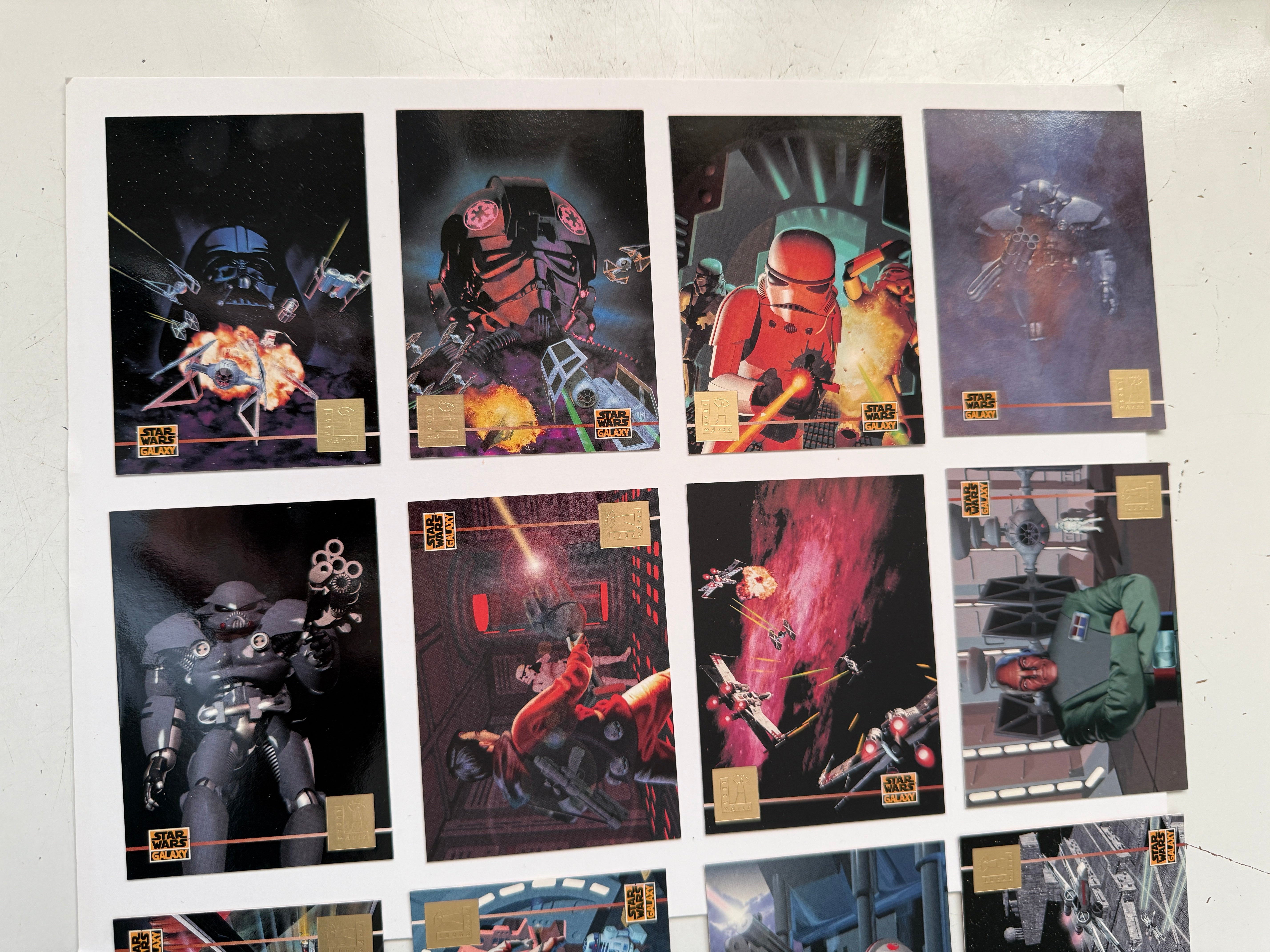 Star Wars Galaxy Topps gold insert card set 1995