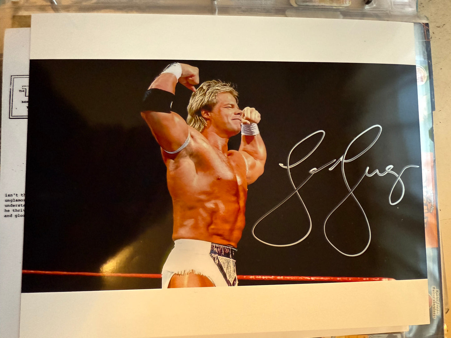 Wrestling legend Lex Luger 8X 10 autograph photo with card plus COA