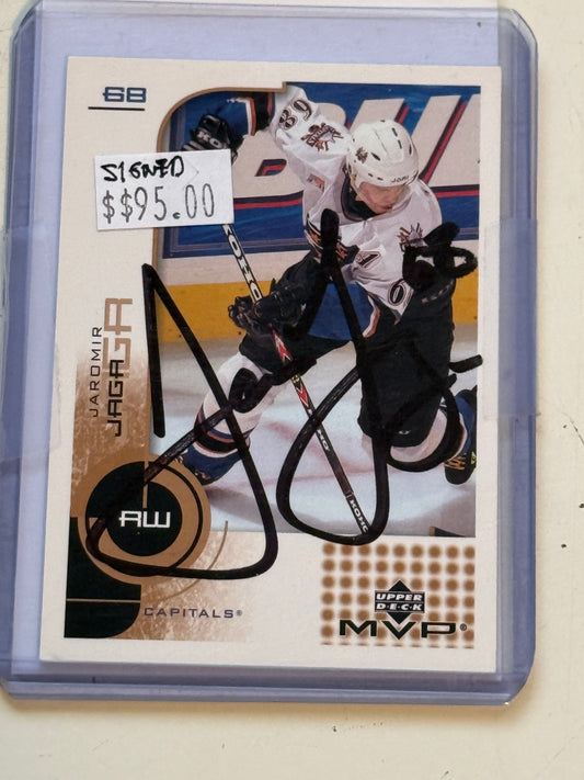 Jaromir Jagr rare hockey autograph card with COA