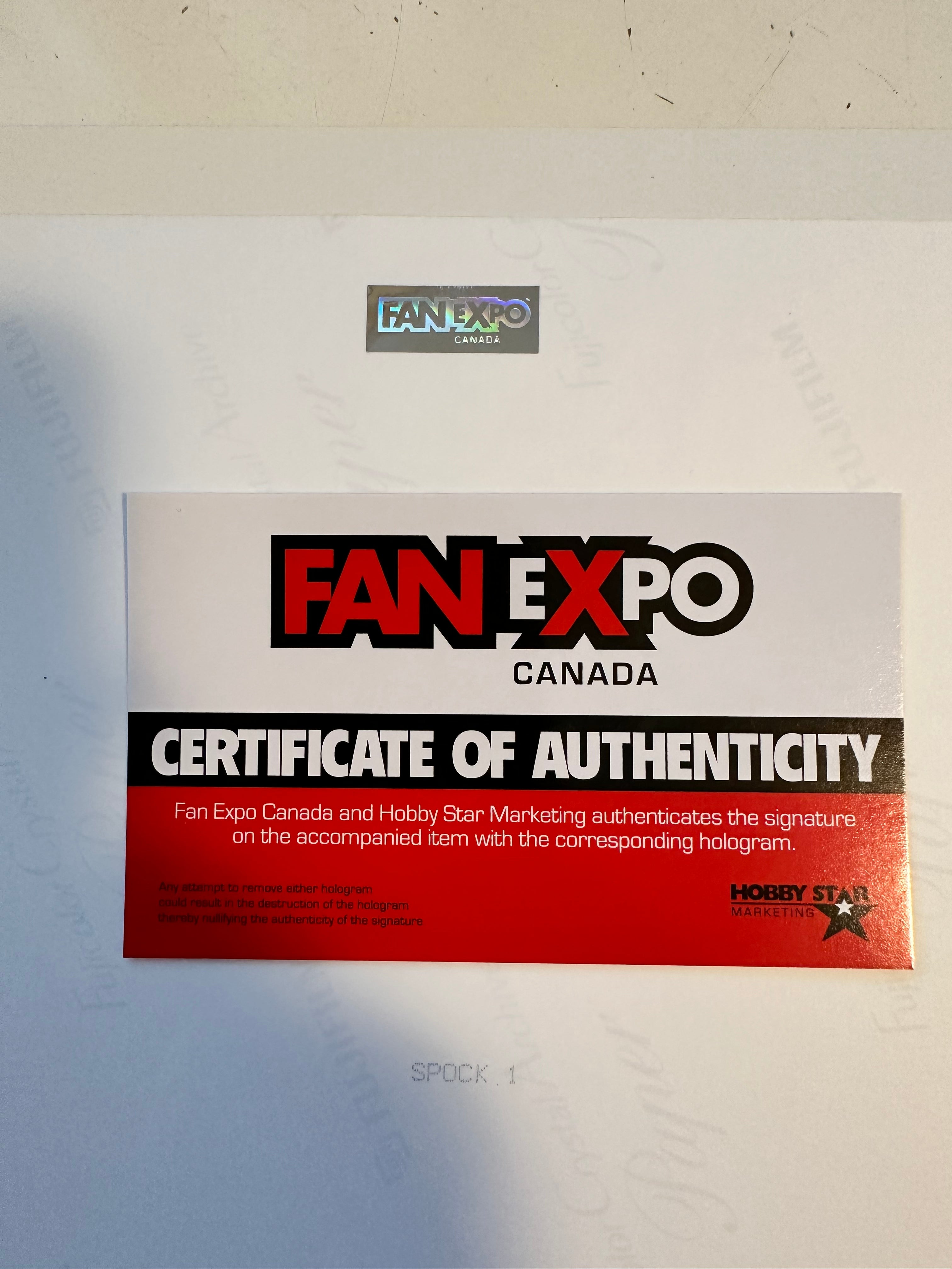 Star Trek Leonard Nimoy( Spock ) rare autograph 8x10 photo certified by Fanexpo