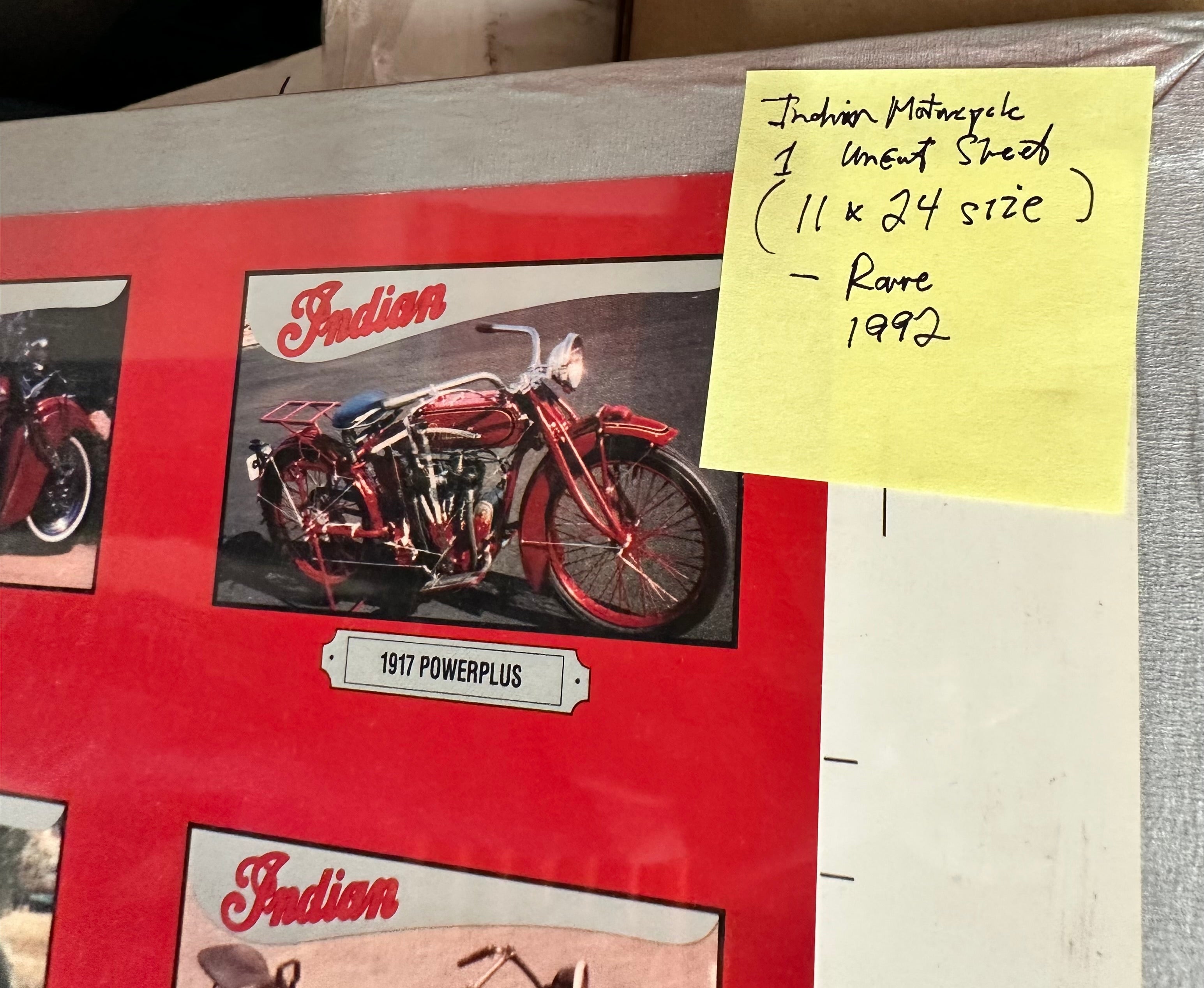 Indian Motorcycle rare series 1 uncut numbered cards sheet 1992