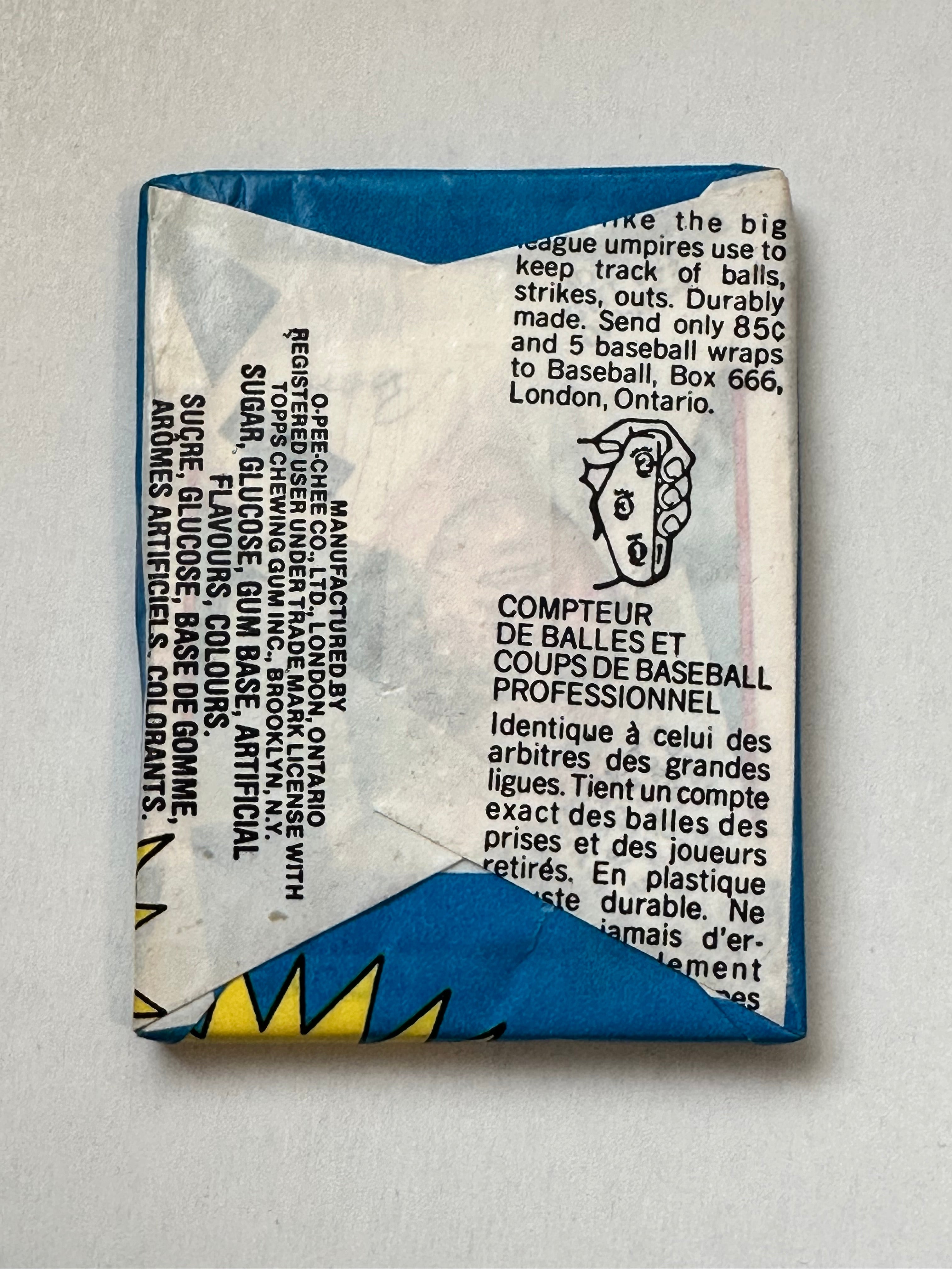 1980 opc Canadian baseball rare sealed pack