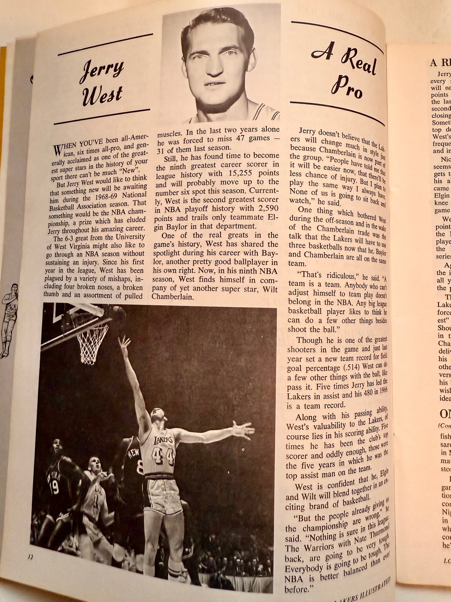 Lakers basketball game program versus Bulls November 24, 1968