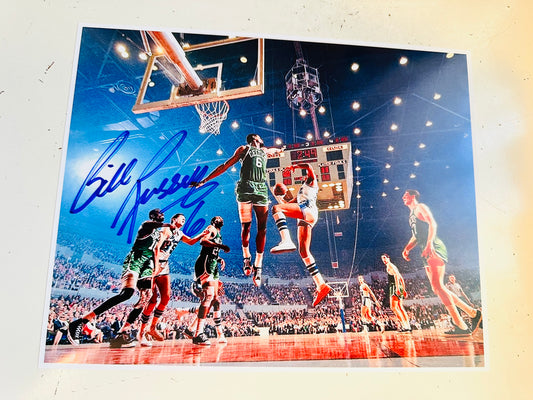 NBA legend Bill Russell rare autograph 8x10 photo with COA