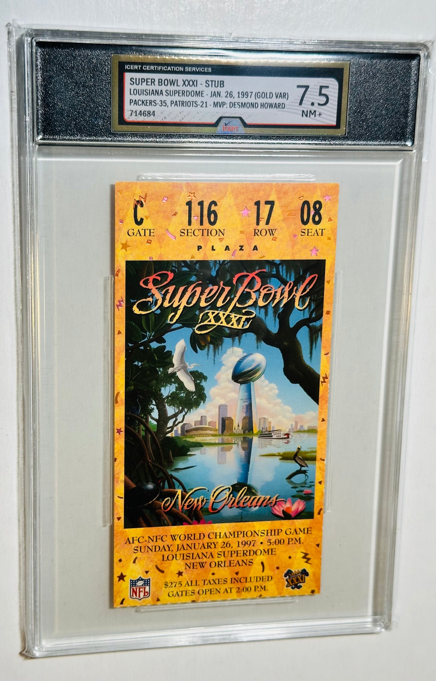 Super Bowl XXXI high grade ticket 1997