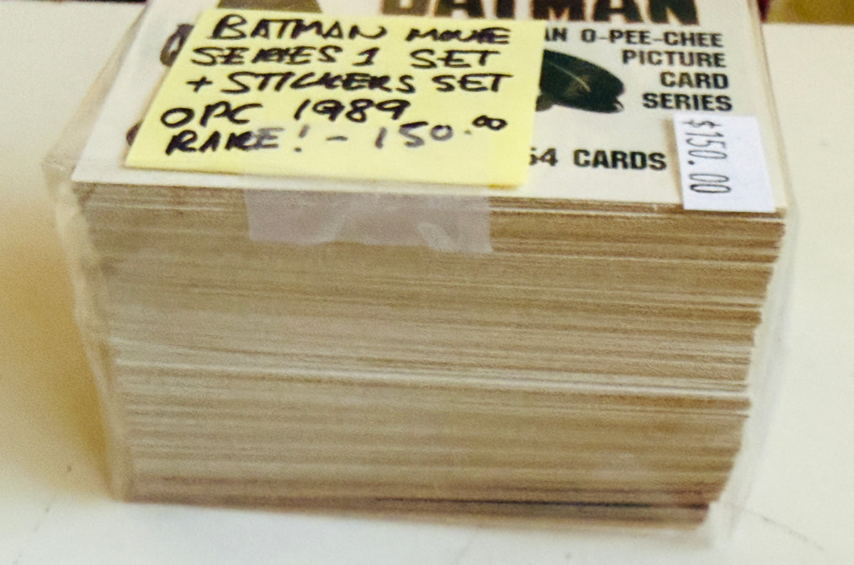 Batman movie series 1 rare Opc Canadian version cards and stickers 1989