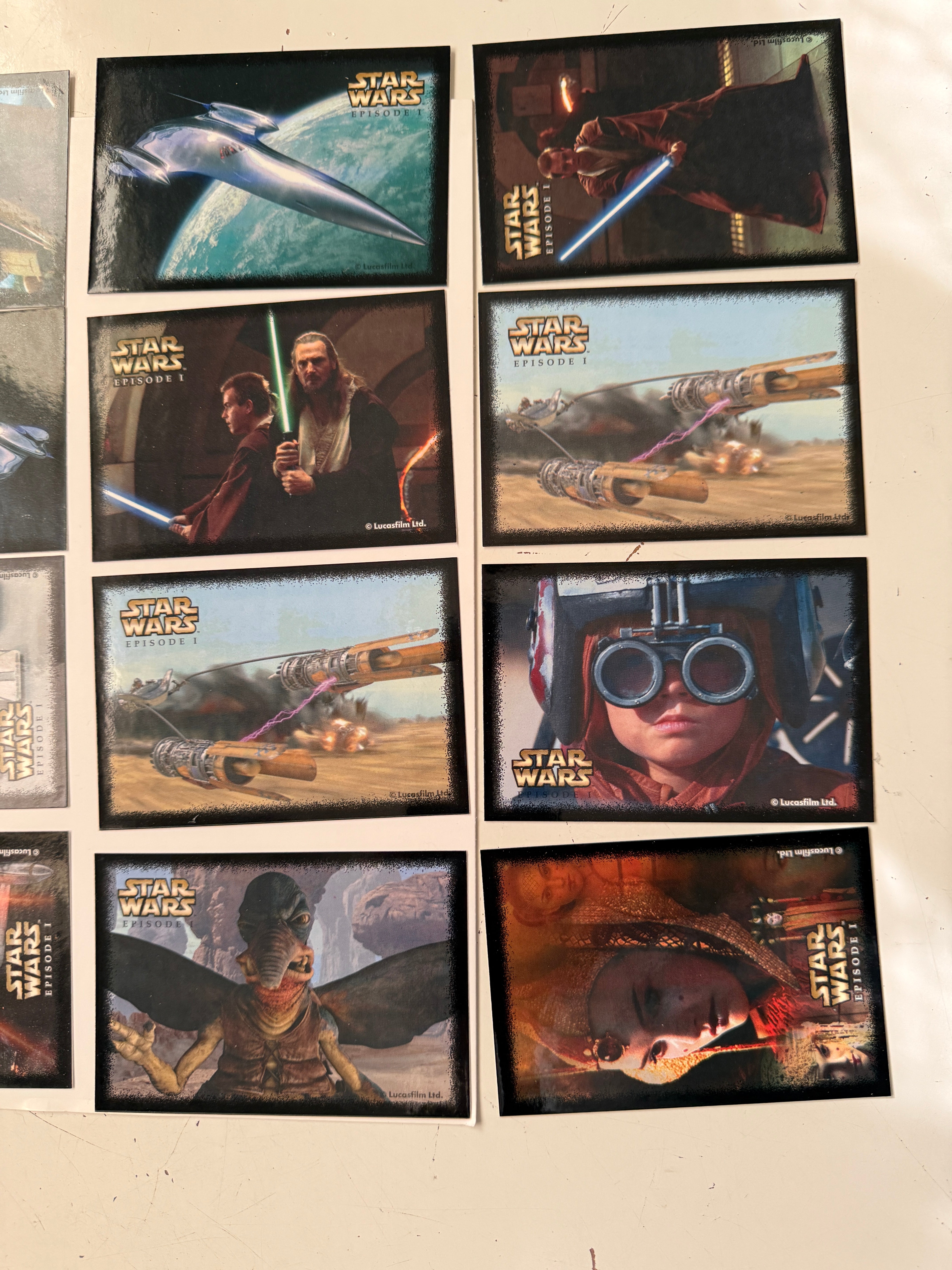 Star Wars episode one limited issued 12 sticker cards set 1997