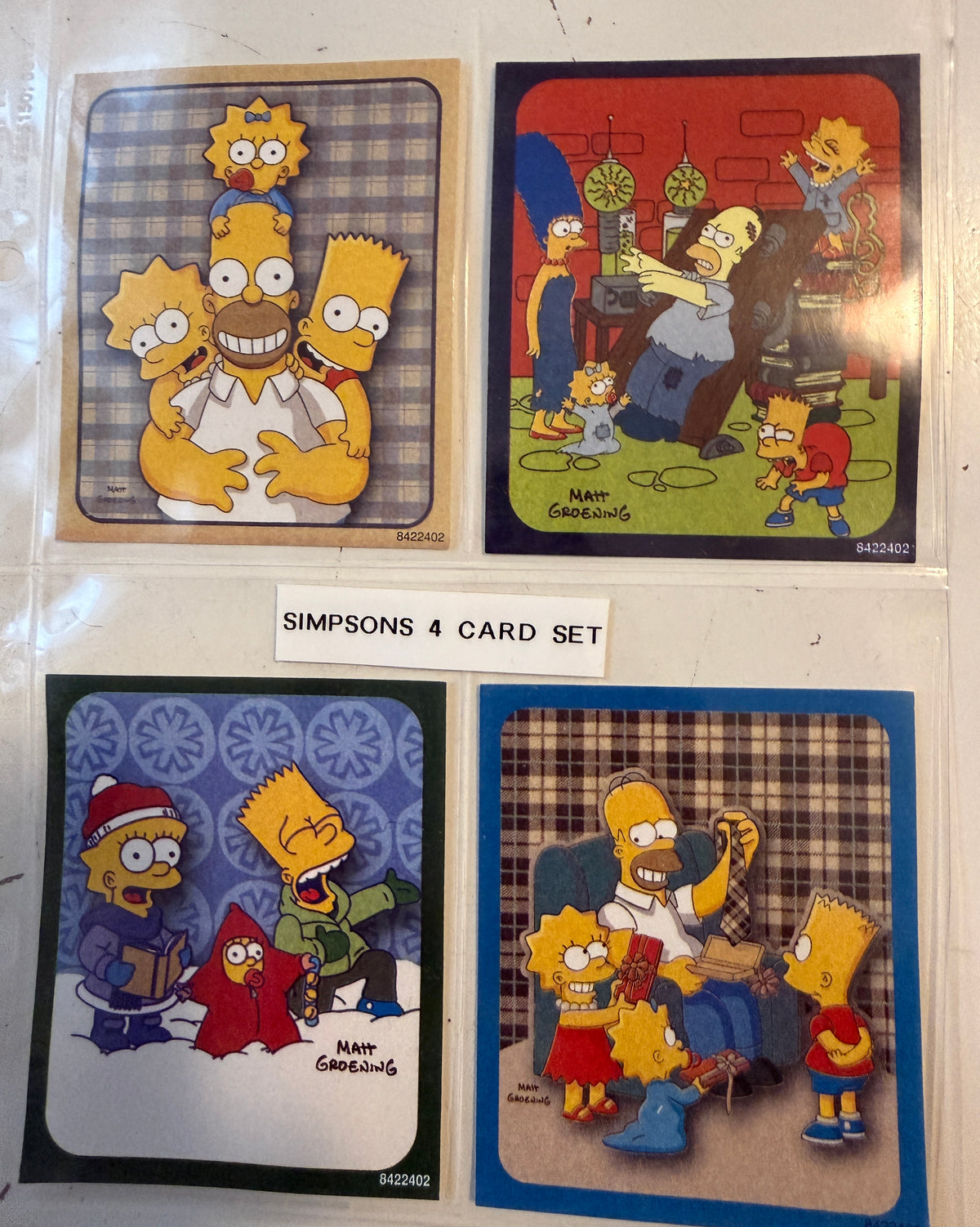 The Simpsons TV show rare Duracell batteries 4 stickers set with ad coupon!