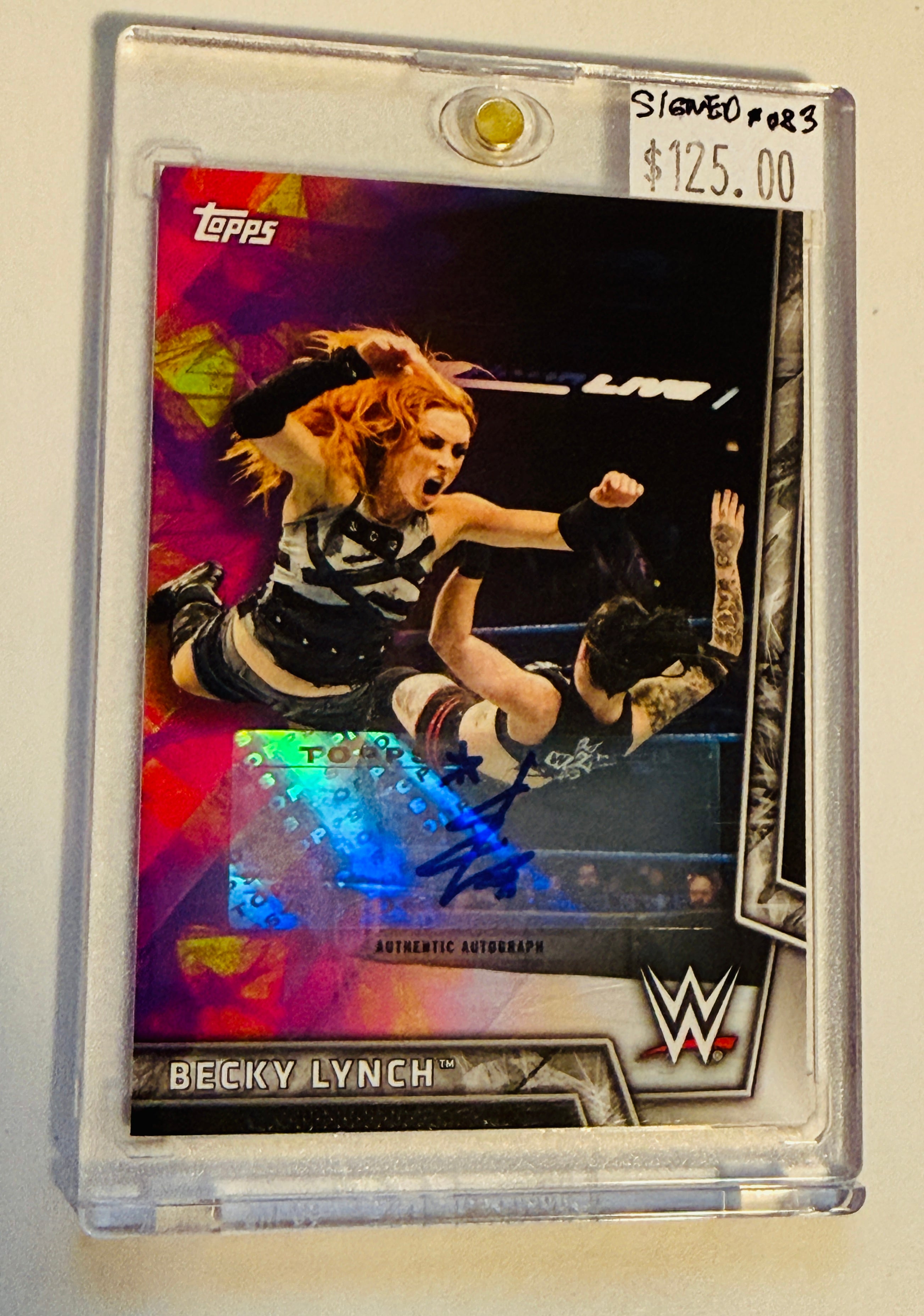 Wrestling legend Becky Lynch rare numbered autograph insert card