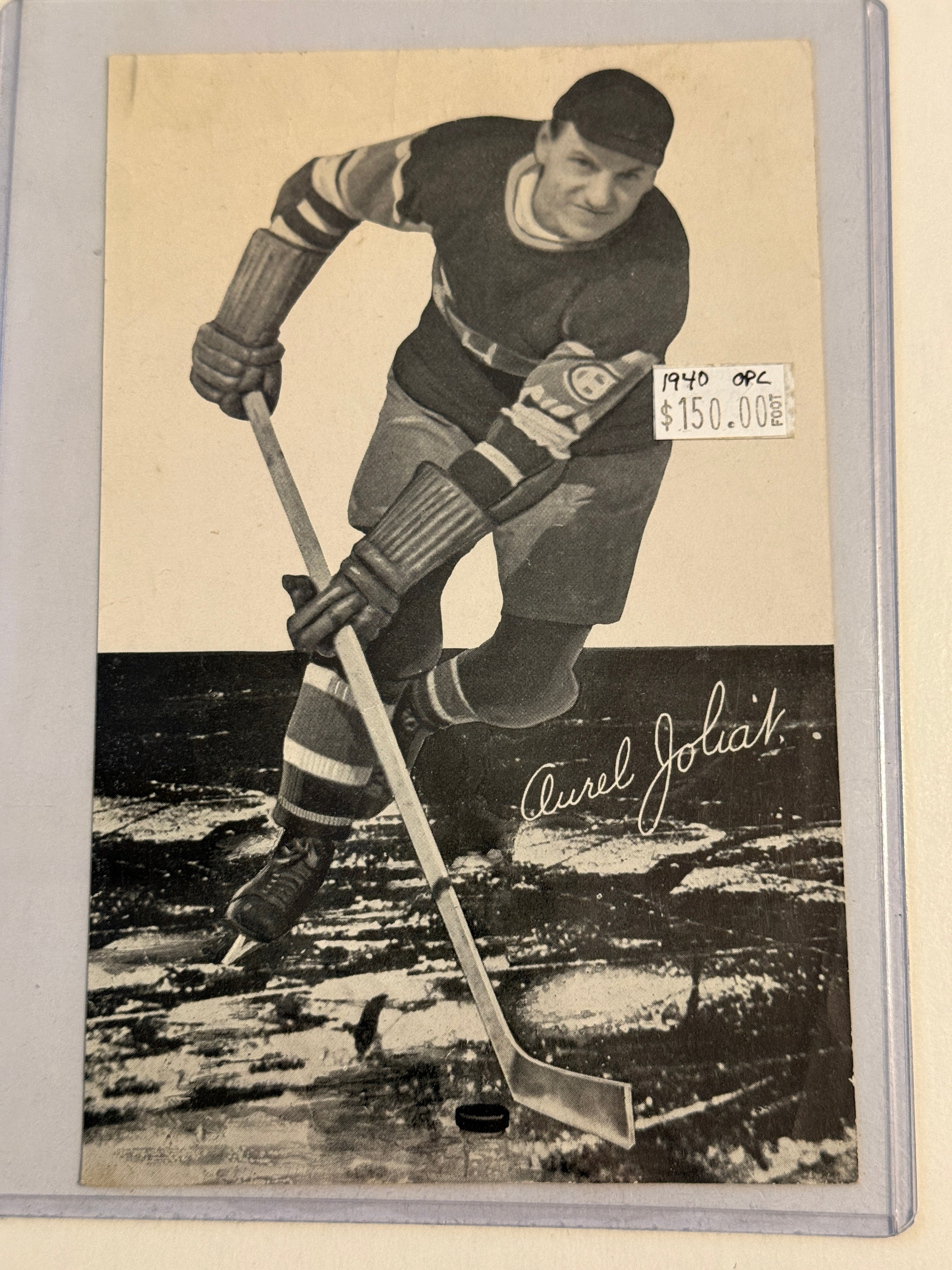 Aurel Joliet rare Opc vintage 5x7 hockey card 1940