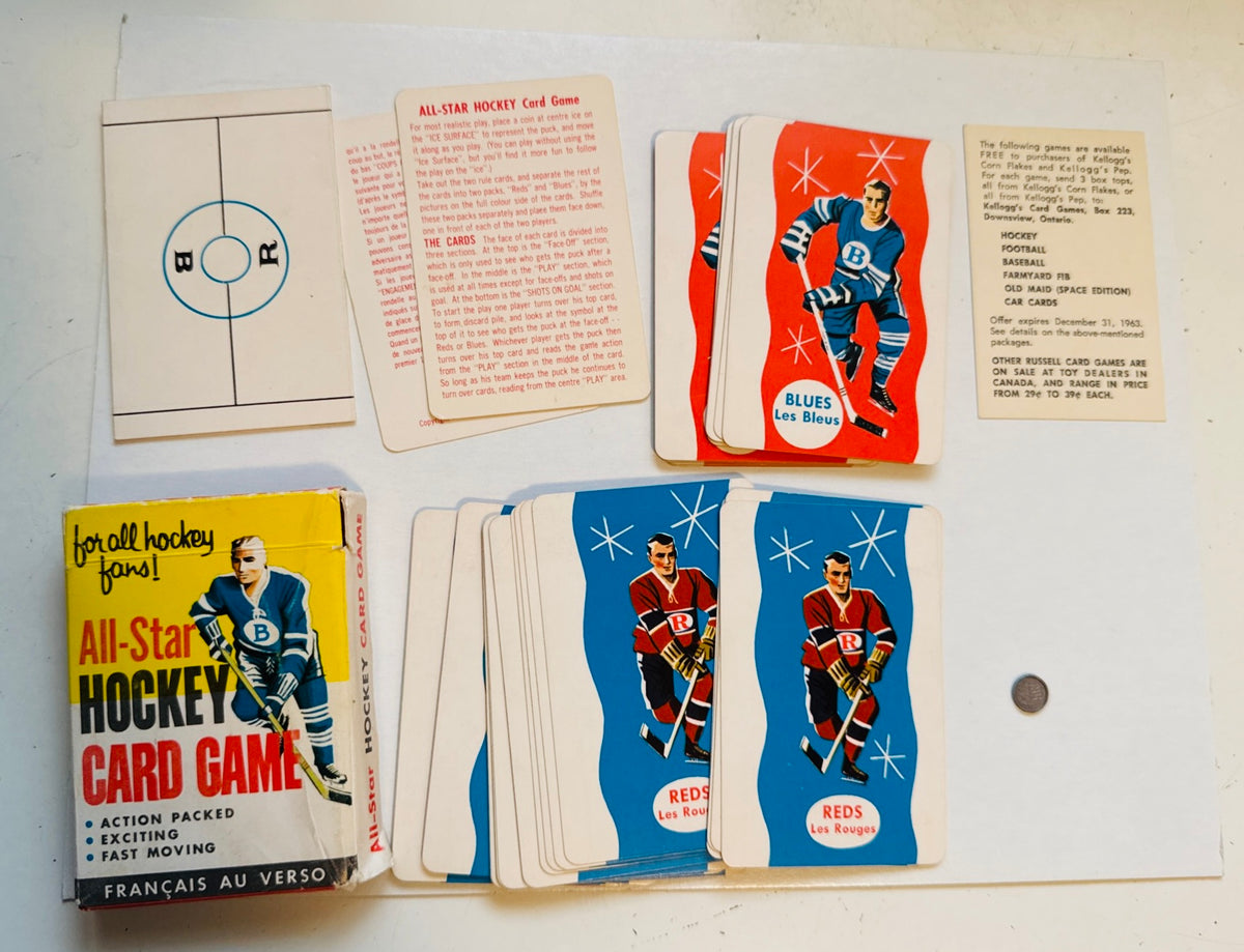 1960’s All Star hockey rare complete game cards deck