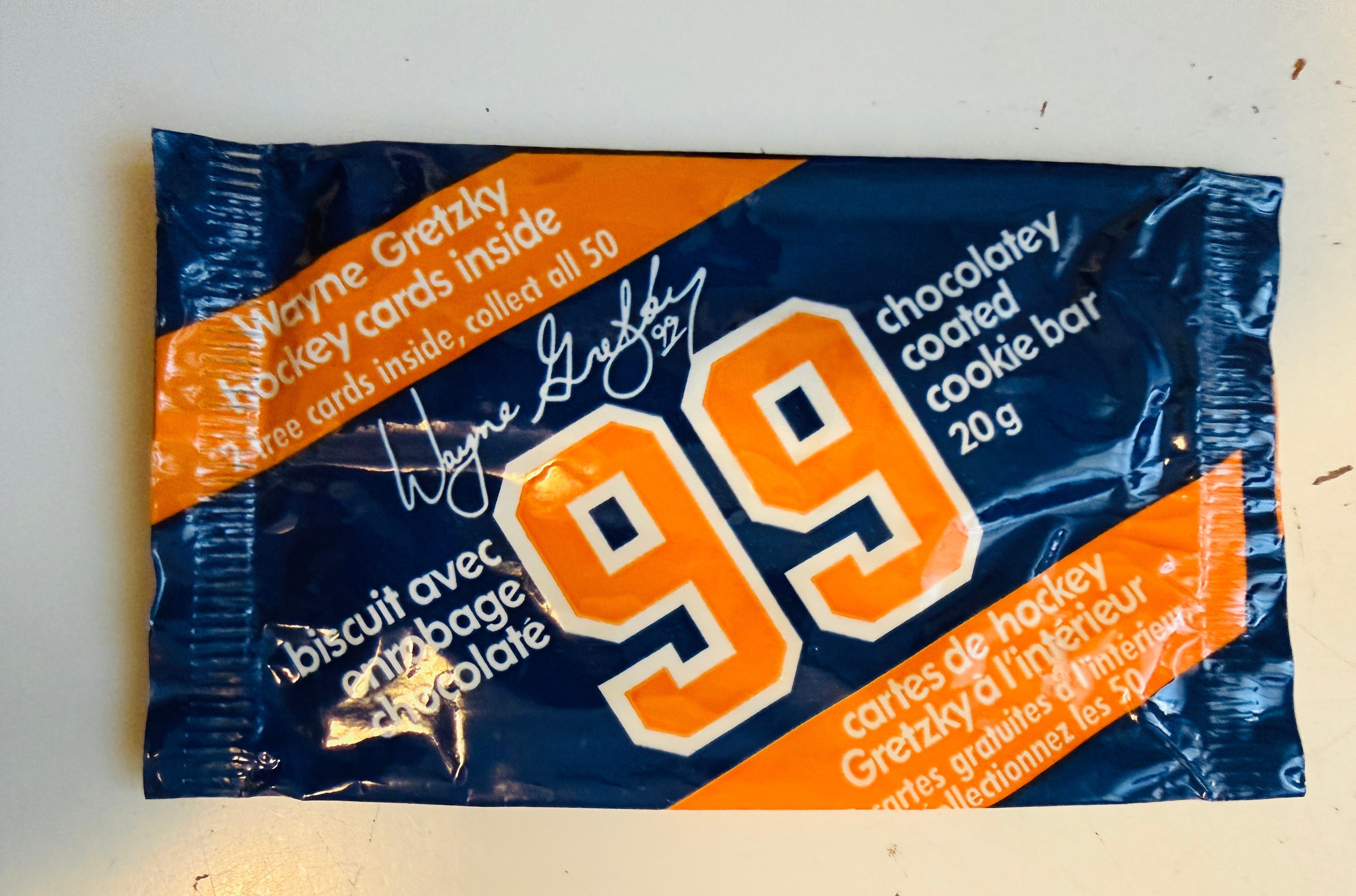 Wayne Gretzky NHL hockey chocolate bar wrapper 1980
