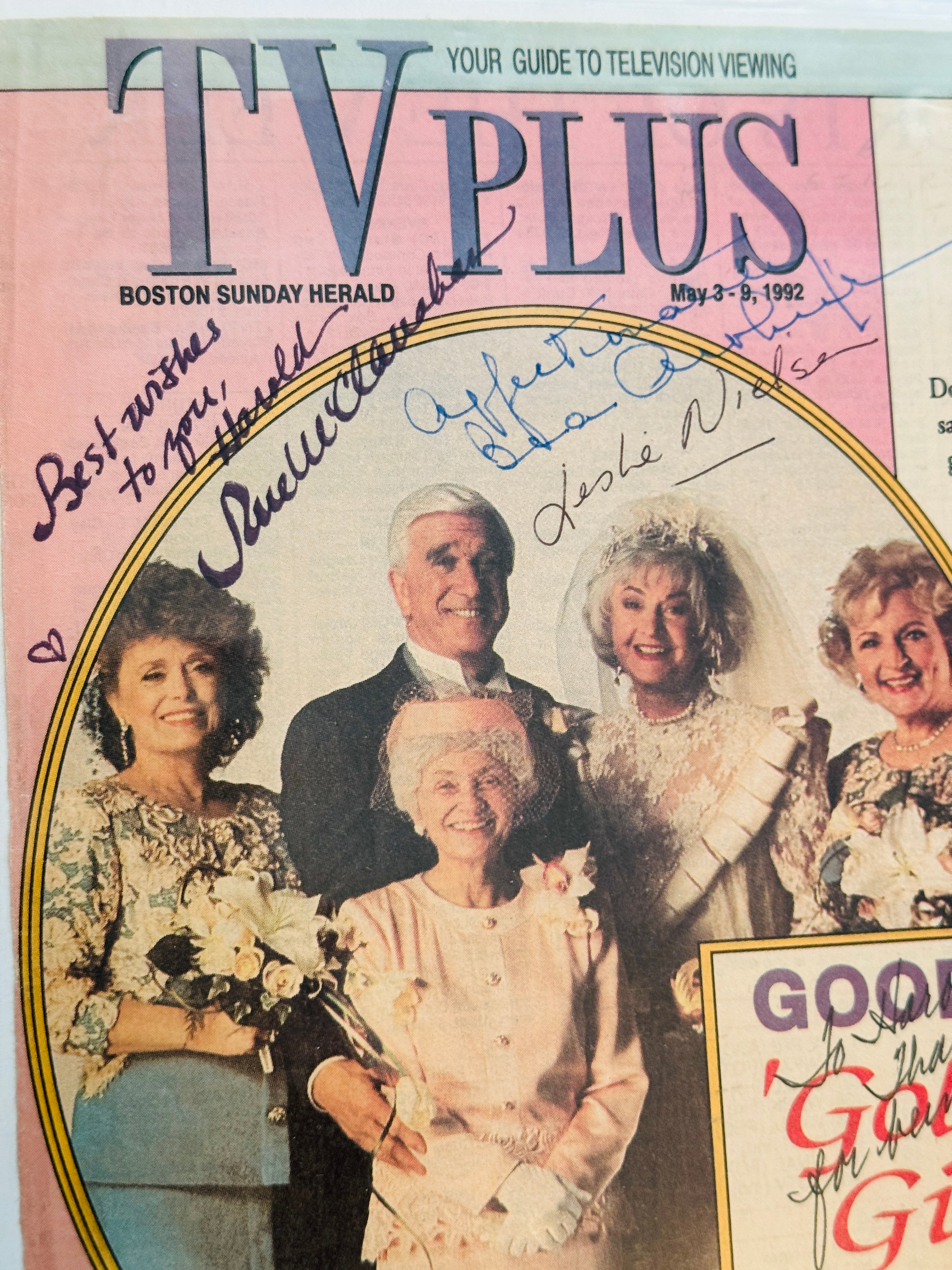 Golden Girls rare cast autograph signed photo with Leslie Neilson autograph certified with COA