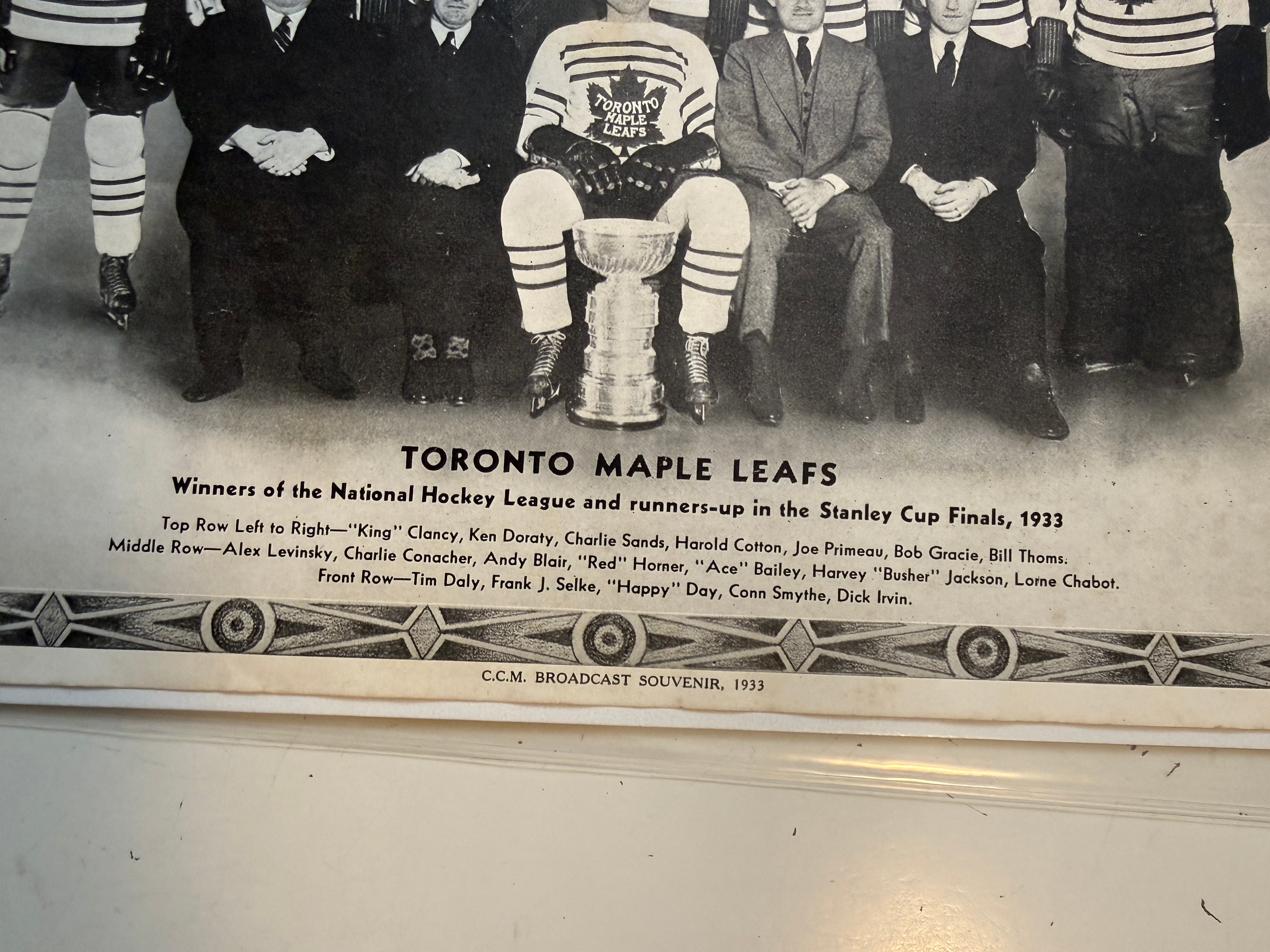 Toronto Maple Leafs hockey team rare CCM original photo 1933