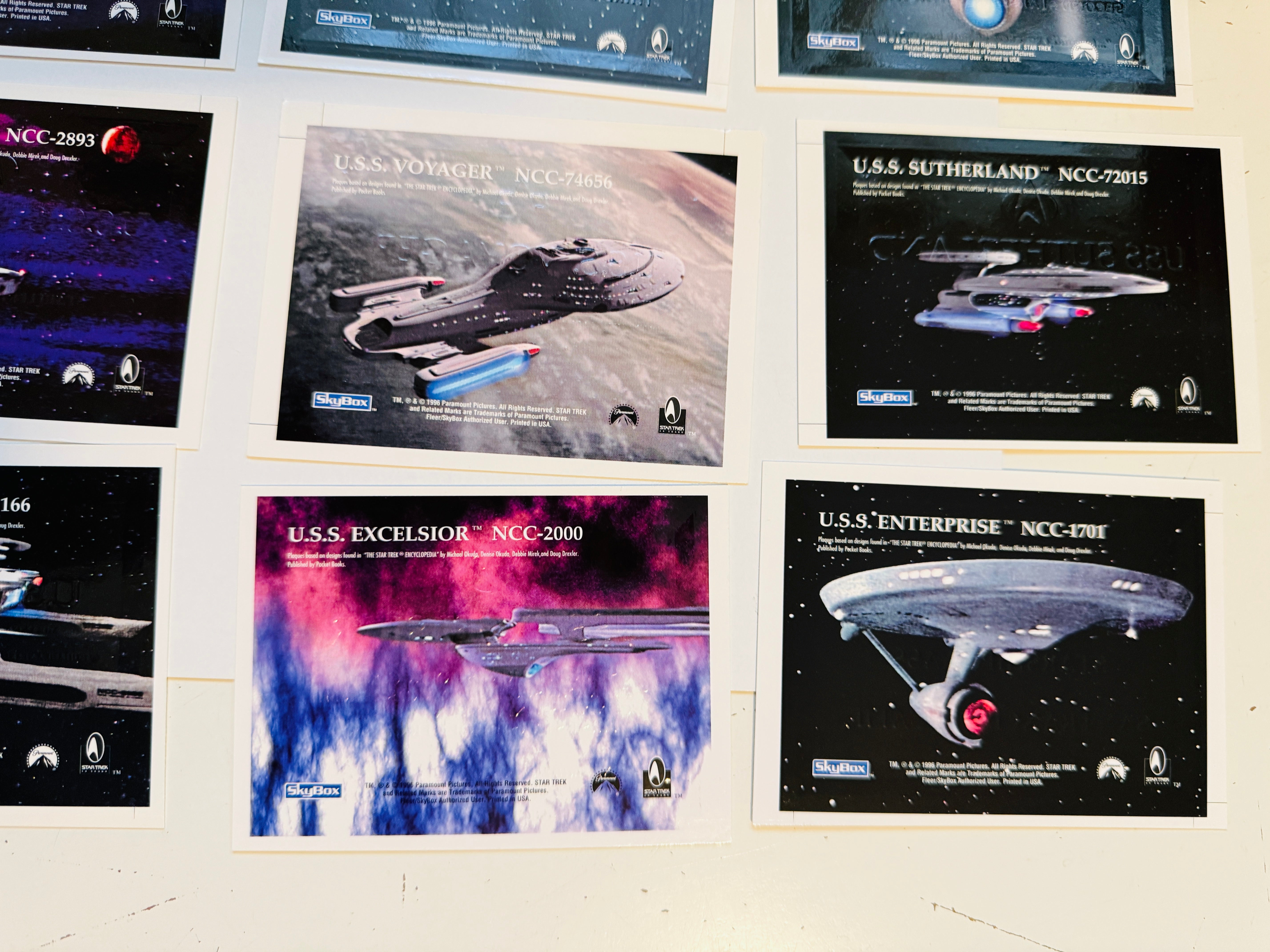 Star Trek ships rare Gold plaks insert cards set 1996