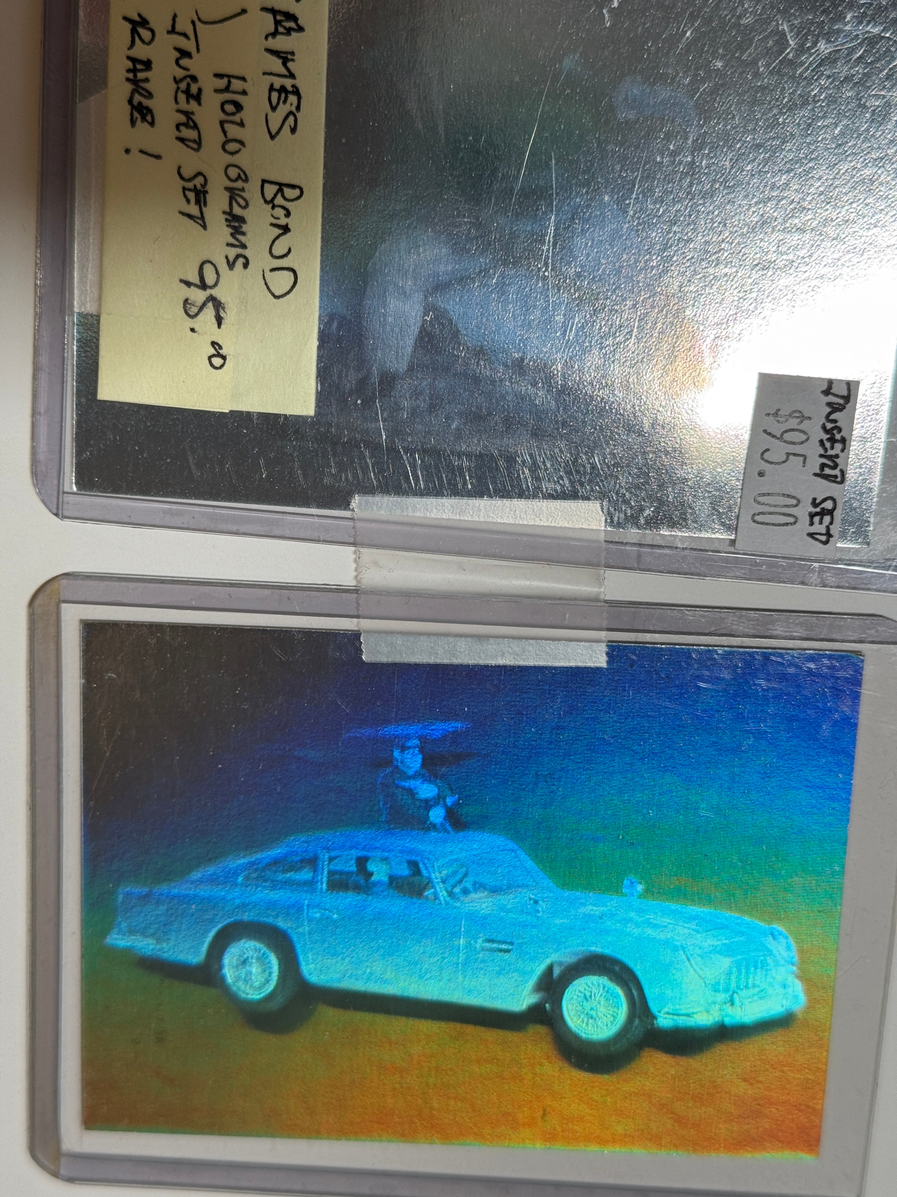 James Bond movies two rare foil, hologram inserts cards, 1990s