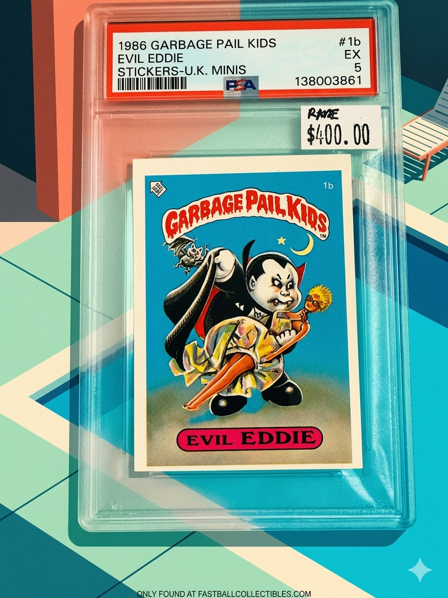 Garbage Pail Kids Evil Eddie vintage PSA graded UK sticker card 1986