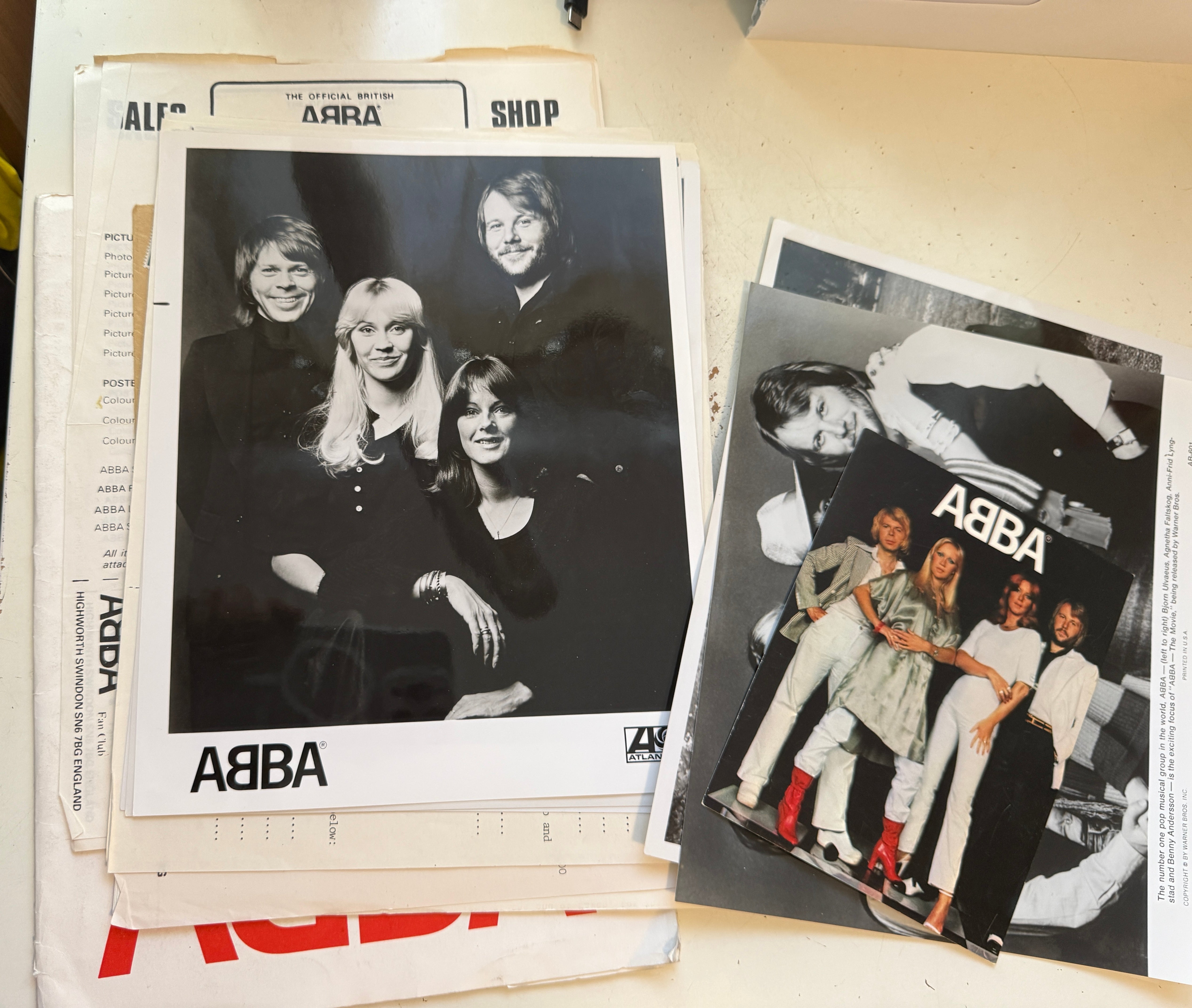 ABBA fanclub kit with photos 1970s