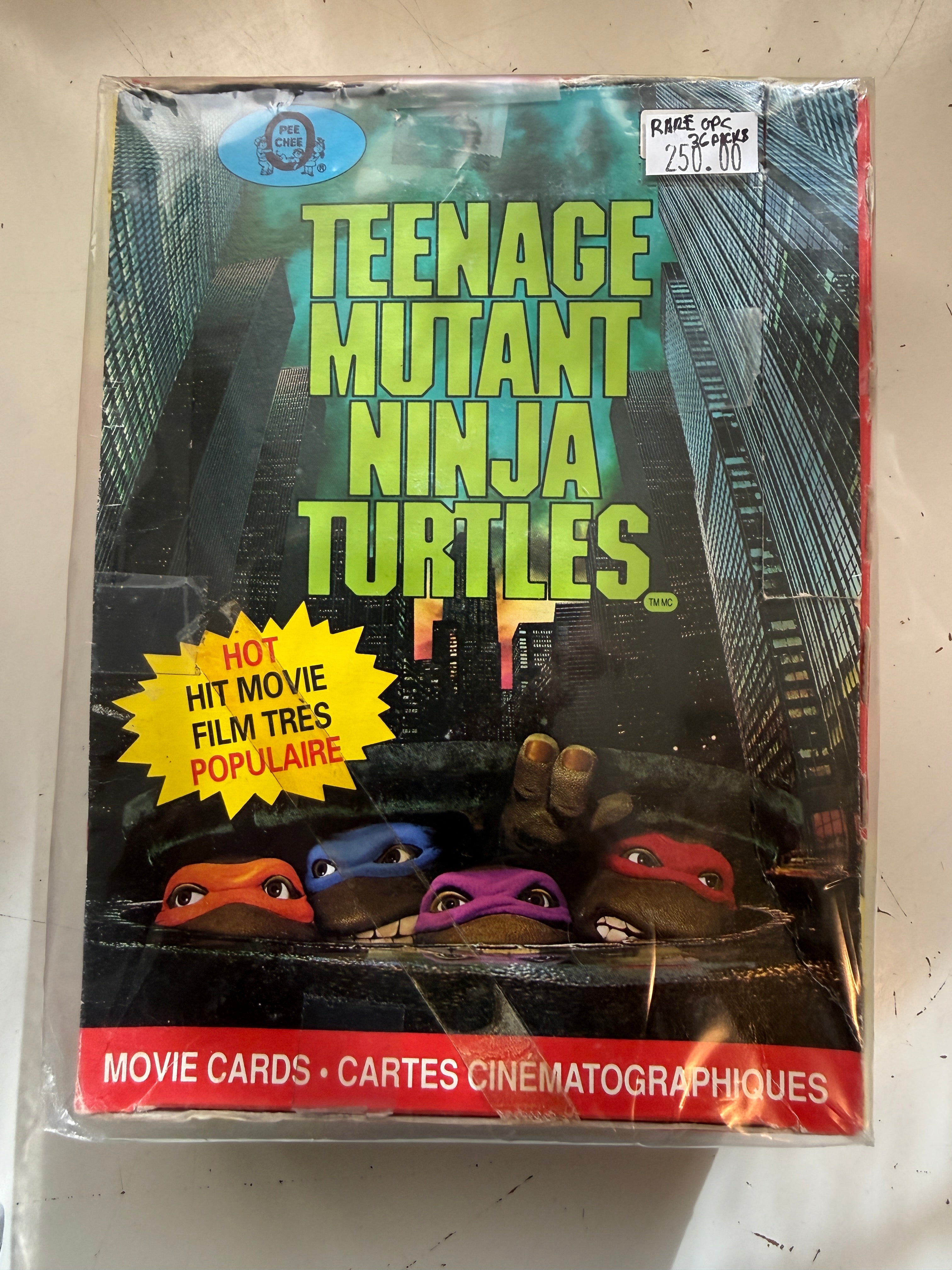 Teenage mutant Ninja Turtles cards 36 sealed packs rarer Canadian OPC box 1990